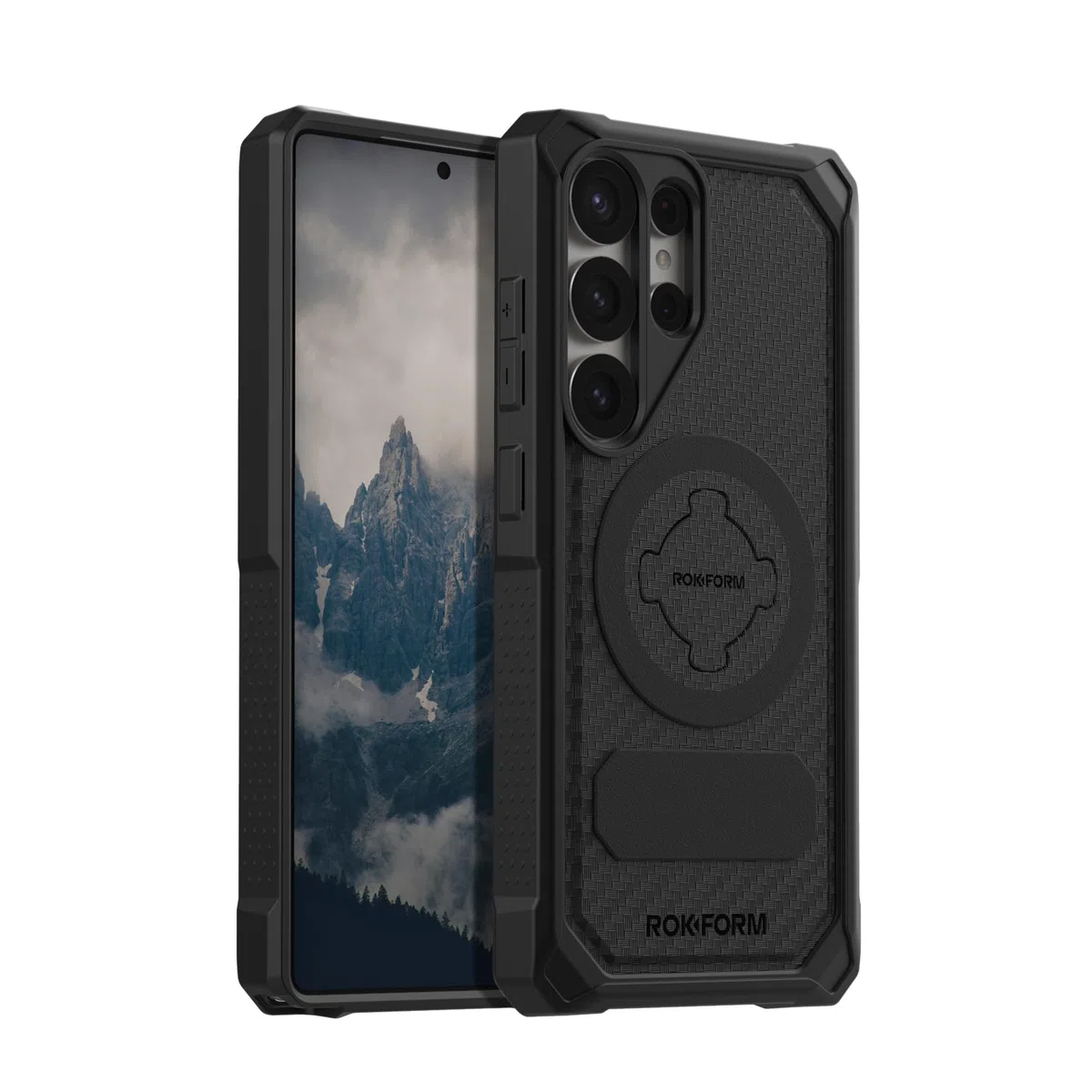 ROKFORM Wytrzymałe etui ochronne kompatybilne z Galaxy S25 Ultra, magnetyczna osłona z zamknięciem obrotowym, zbroja sprawdzona pod kątem upadku (czarne)