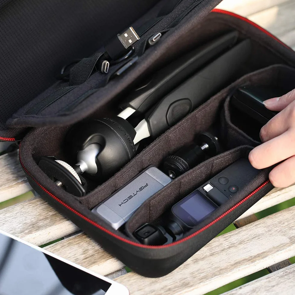 PGYTECH Torba do przenoszenia aparatu, torba do przechowywania OSMO Action 4/3, OSMO Pocket 3/2, do Gopro 12/10/9, DJI FPV torba do przenoszenia baterii do Osmo Mobile 3, Insta 360 x4/x3