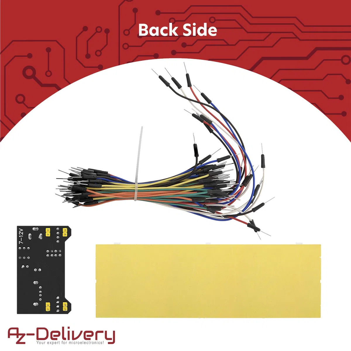 AZDelivery MB 102 Breadboard Kit - 830 breadboard, zasilacz 3,3V 5V, 65szt zworek kompatybilny z Arduino i Raspberry Pi w tym Ebook!