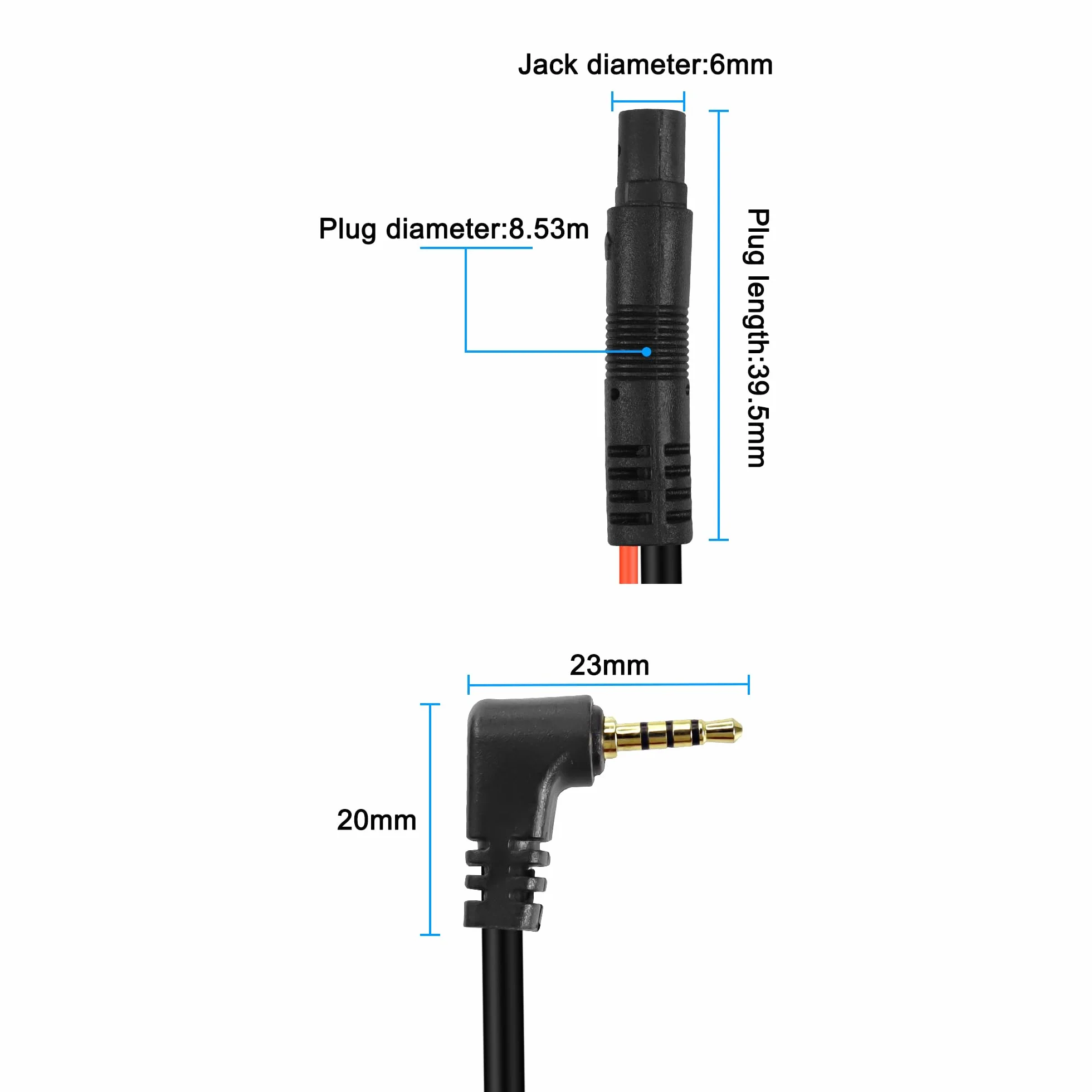 MEIRIYFA 5-igłowy kabel kamery cofania tachograf 10M przedłużacz 2,5 mm wtyczka