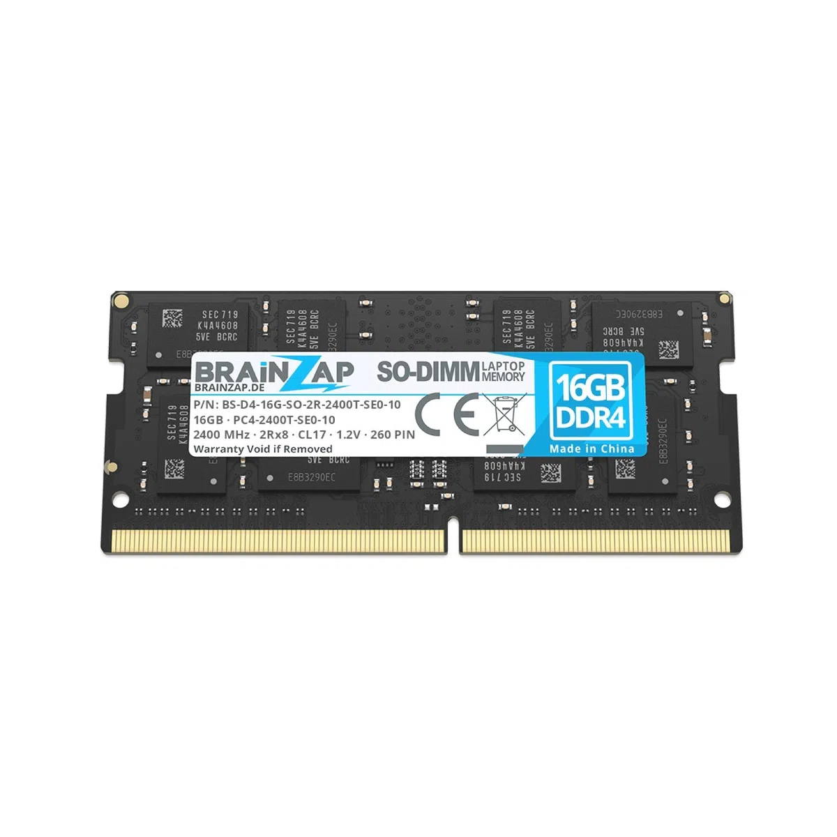 BRAINZAP 16 GB DDR4 RAM SO-DIMM PC4-2400T-SE0-10 2Rx8 2400 MHz 1,2 V CL17 notebook laptop pamięć operacyjna Unbuffered Non-ECC