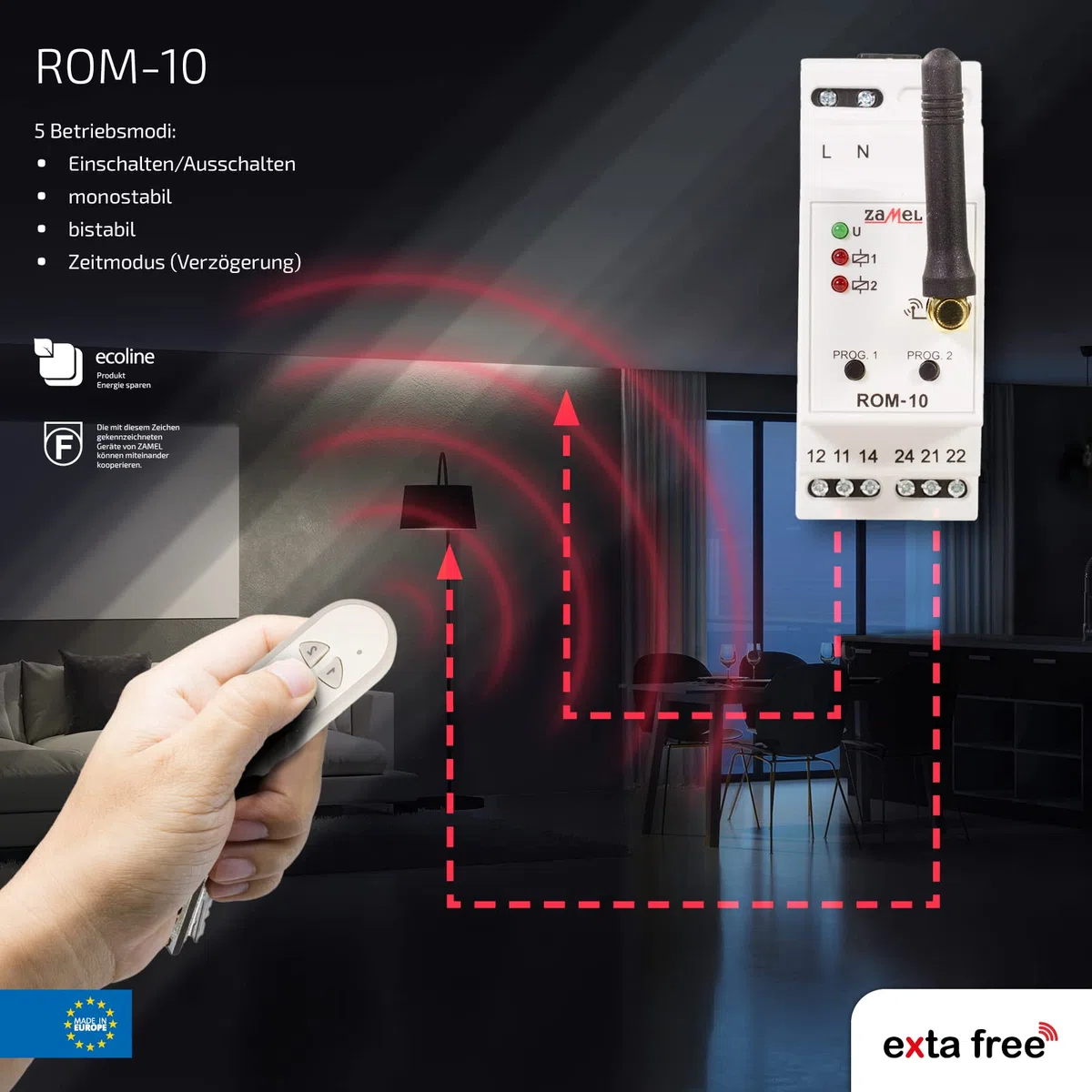 EXTA FREE ROM-10 2-kanałowy odbiornik radiowy, modułowy