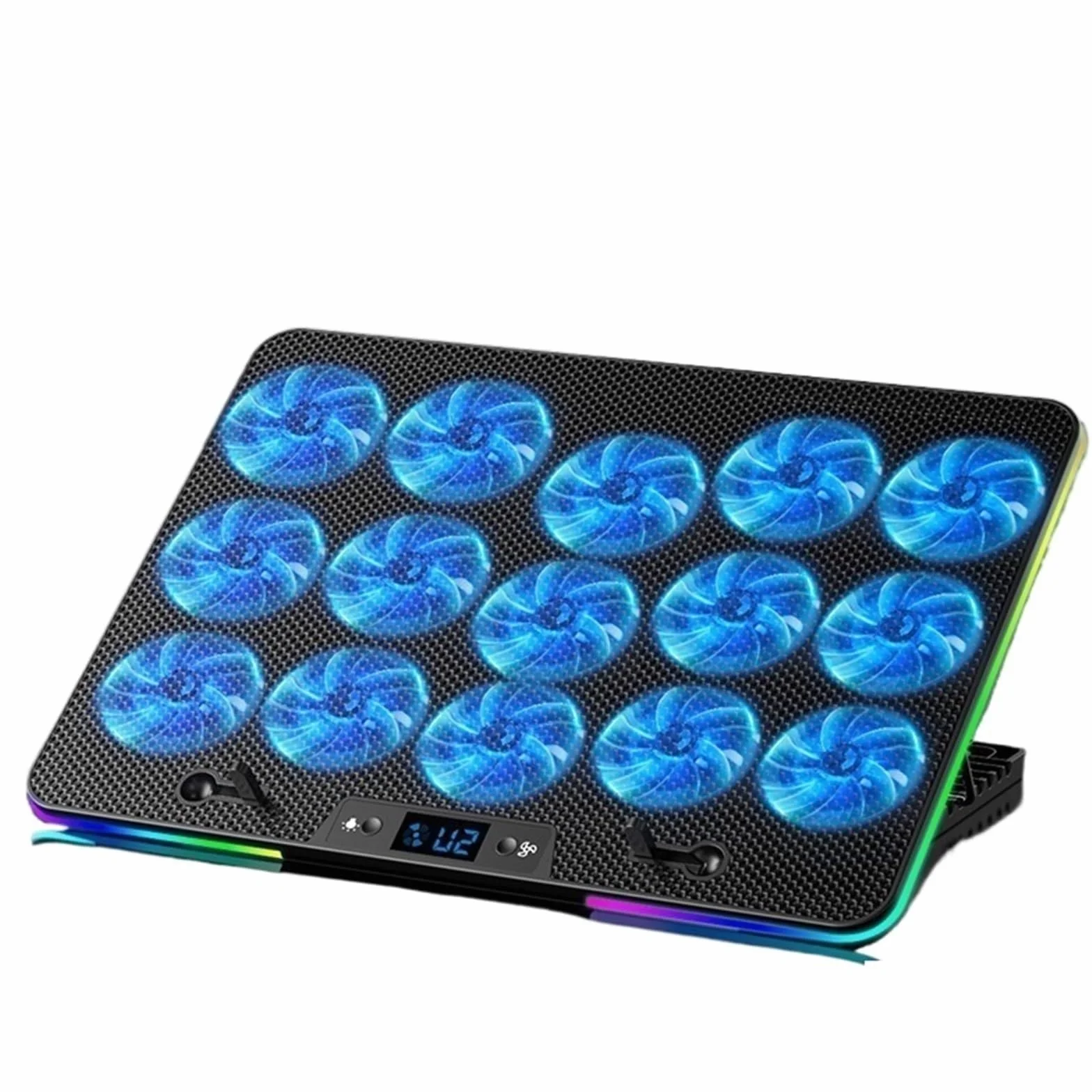 N15 Gaming Laptop Cooler 15 Wentylator Regulowana prędkość wiatru Regulacja wysokości Podkładka chłodząca do laptopa Podstawka pod laptopa Podkładka chłodząca pod laptopa(N15RGB)