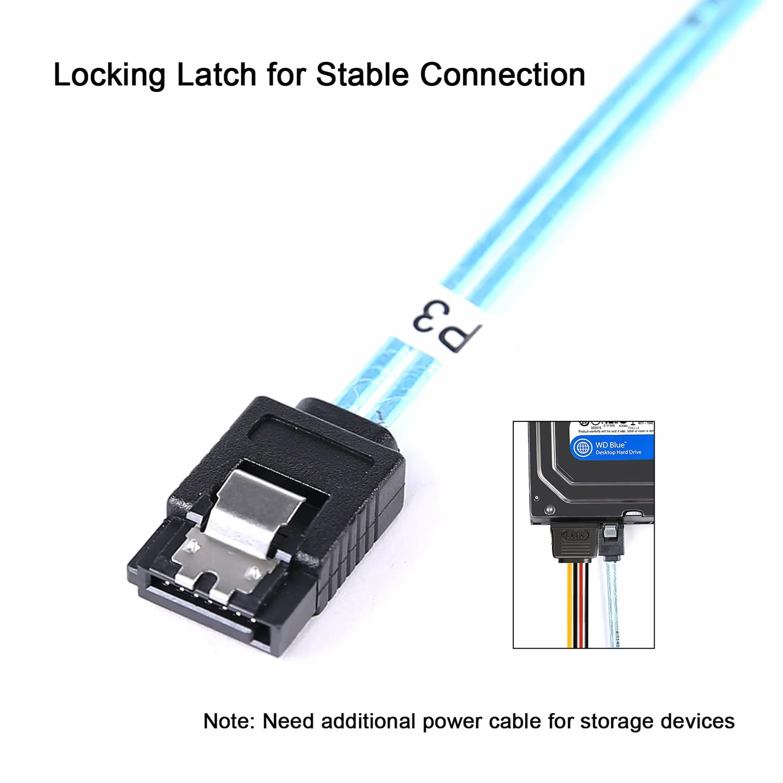 ADCAUDX Kabel SATA III, 1 m, 4 szt./zestaw, SATA-6 GB/s, HDD-SDD, zamiennik do komputera Bitcoin, SSD, dysku twardego, CD, DVD Drives Raid (1 m)