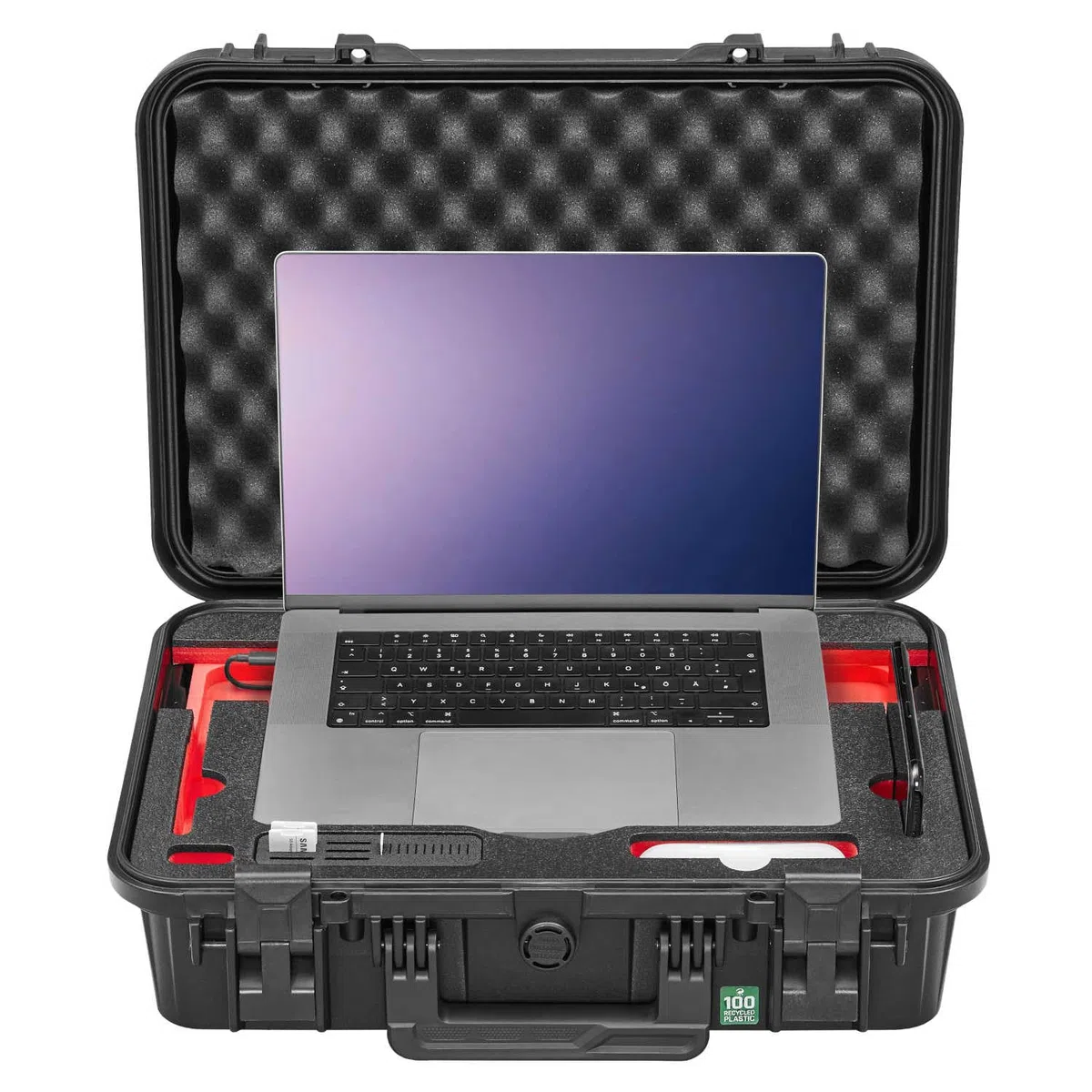 TomCase Walizka do Macbooka, wytrzymała i wodoszczelna walizka ochronna ECO (IP65) na laptopa/notebooka, czarny, 14", Case