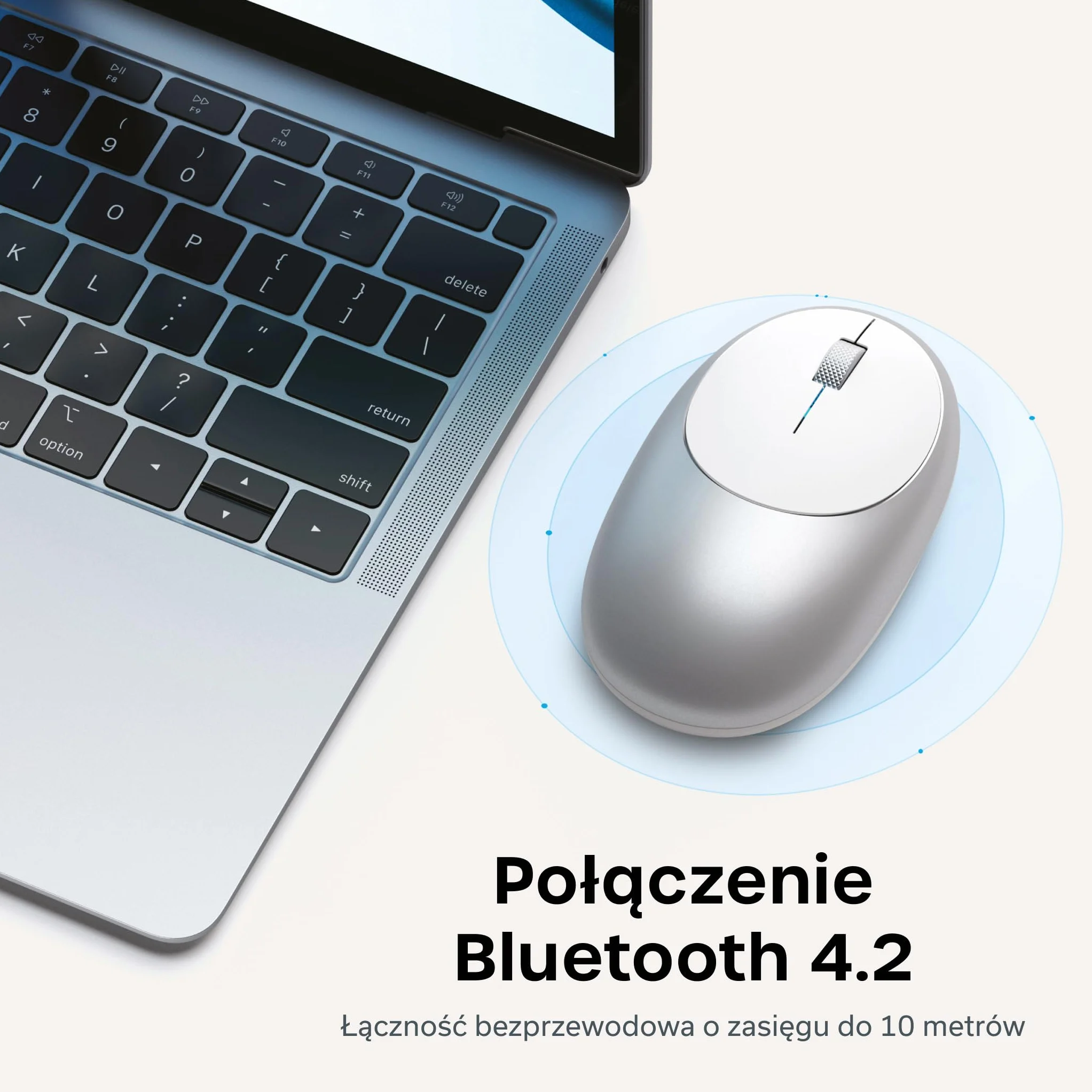 SATECHI Mysz bezprzewodowa M1 aluminium USB-C 1200 DPI Bluetooth srebrna