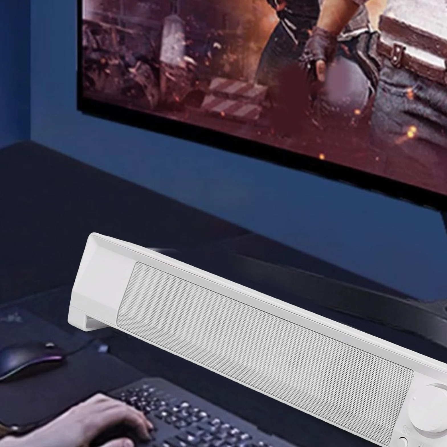 Dilwe Soundbar do Komputera, materiał ABS, Czysty Dźwięk z Basem, Wejście USB do Komputera Stacjonarnego i Gier