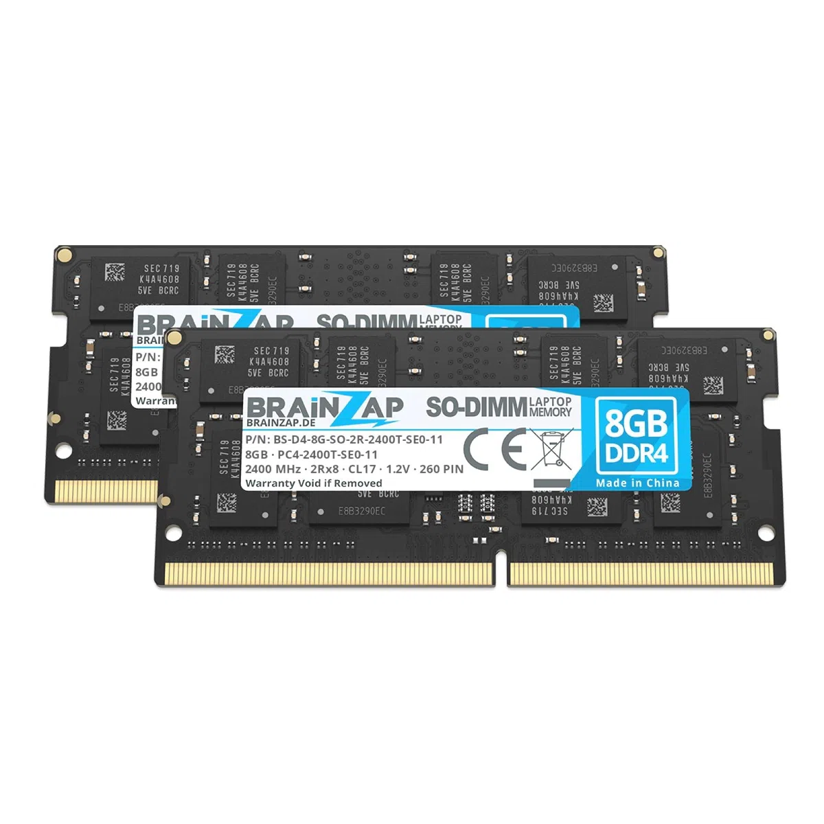 BRAINZAP 16 GB (2X 8 GB) DDR4 RAM SO-DIMM PC4-2400T-SE0-11 2Rx8 2400 MHz 1.2V CL17 notebook laptop pamięć operacyjna Unbuffered Non-ECC