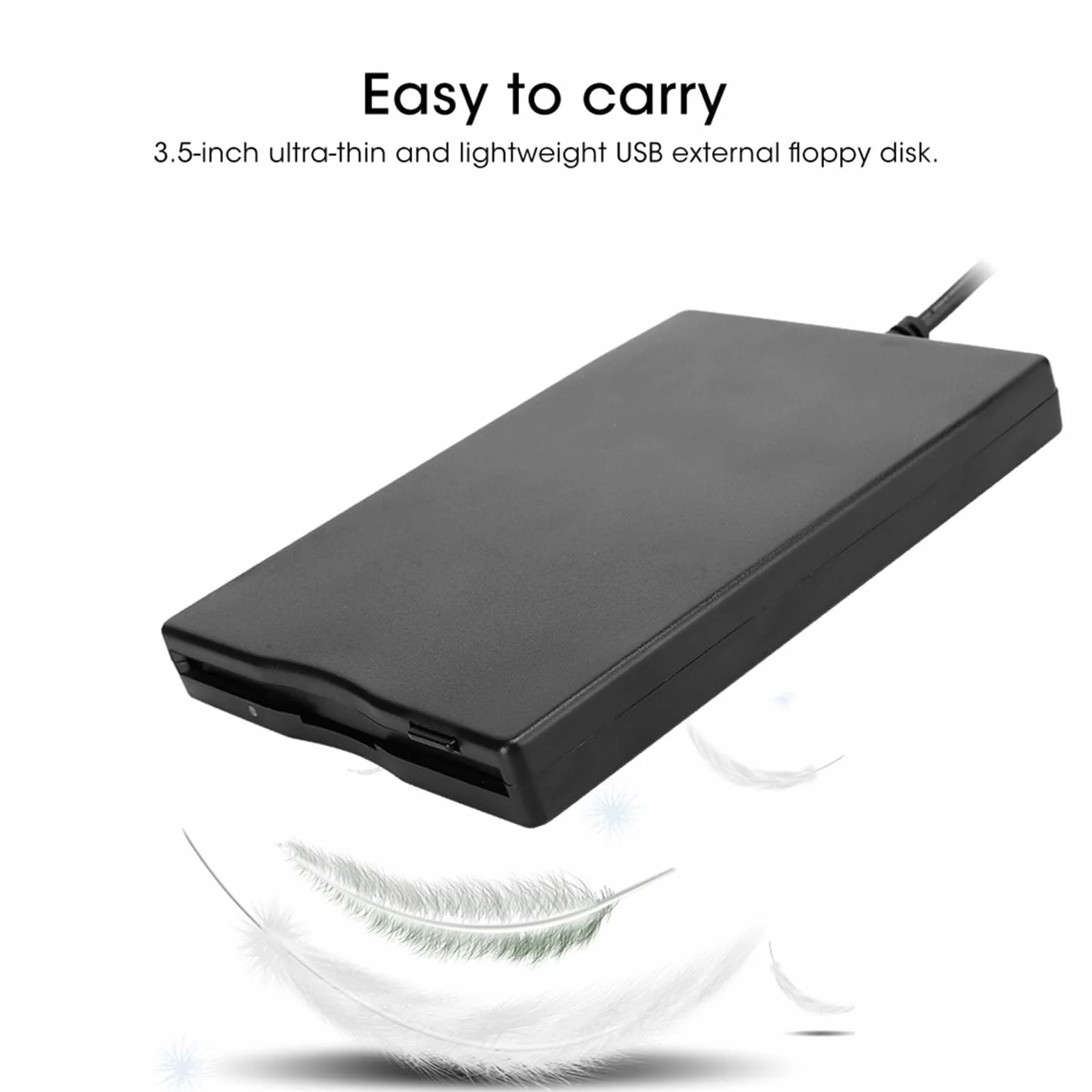 Ciciglow Przenośny Czytnik Dyskietek USB 3,5 Cala Ultracienki Bez Zasilania