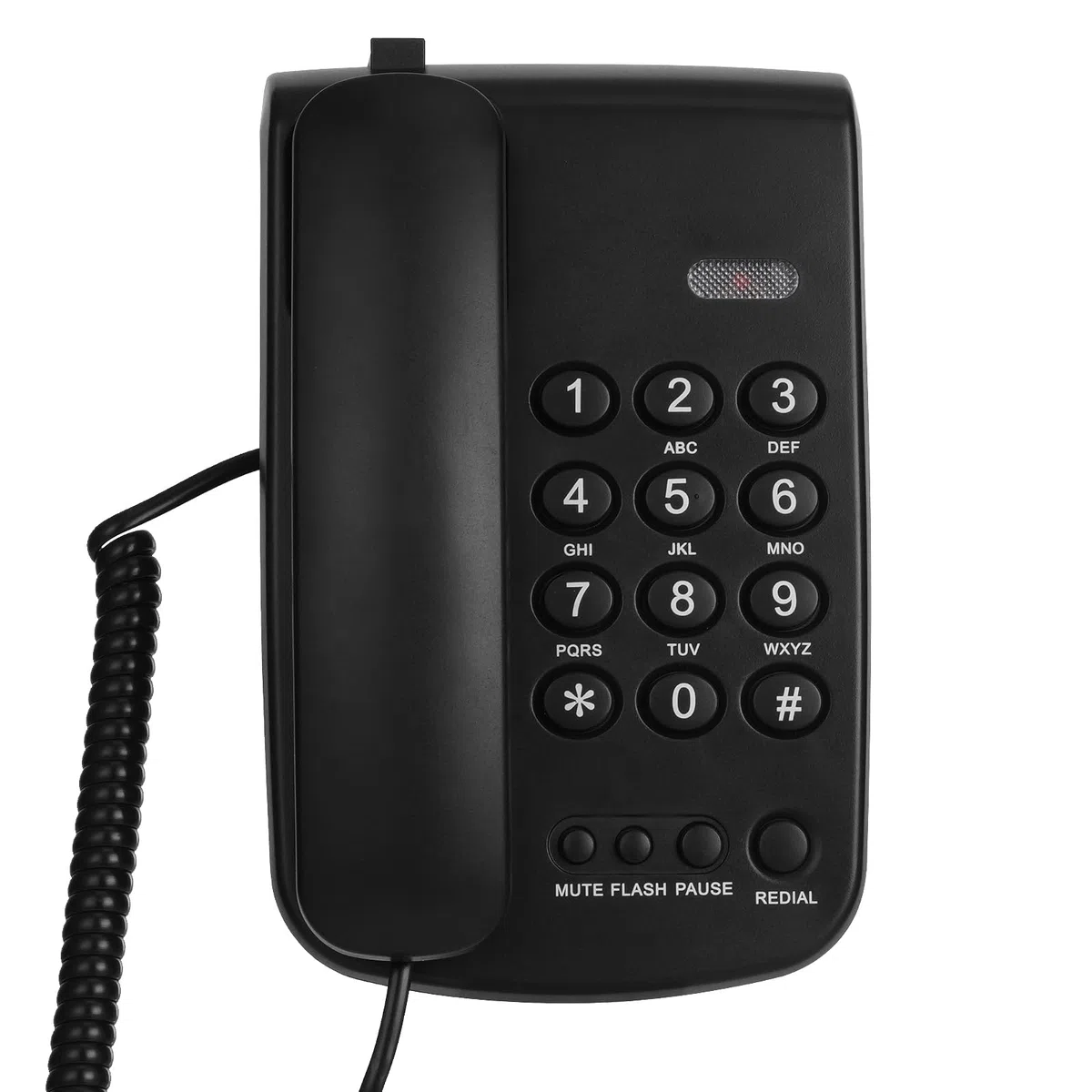 Telefon stacjonarny, czarny przewodowy telefon stacjonarny do domu, telefon biurowy, telefon domowy z klawiszami funkcyjnymi/regulowana głośność do biura/hotelu