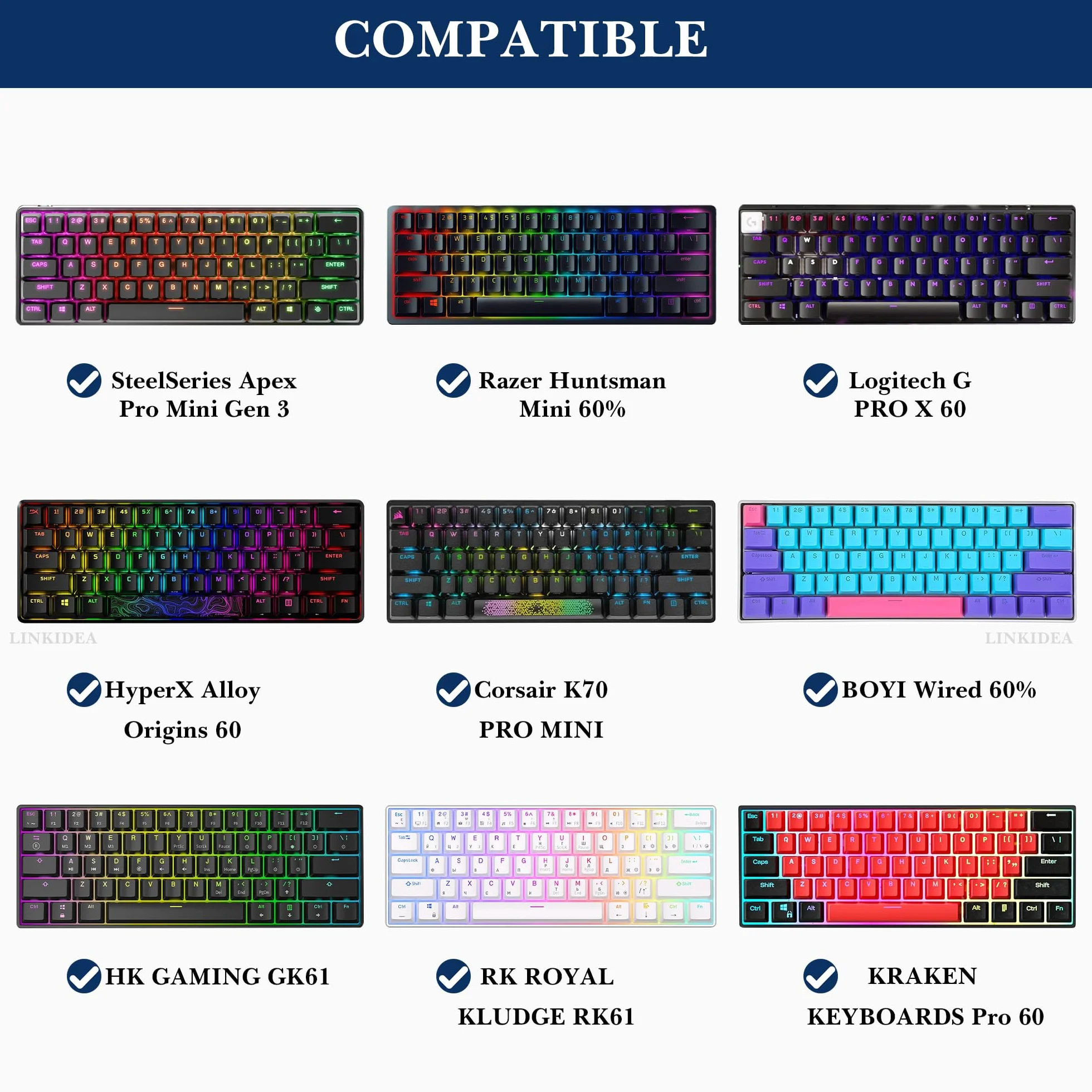 Etui podróżne na klawiaturę 60% 61-klawiszowa, torba ochronna do przechowywania, kompatybilna z Razer Huntsman