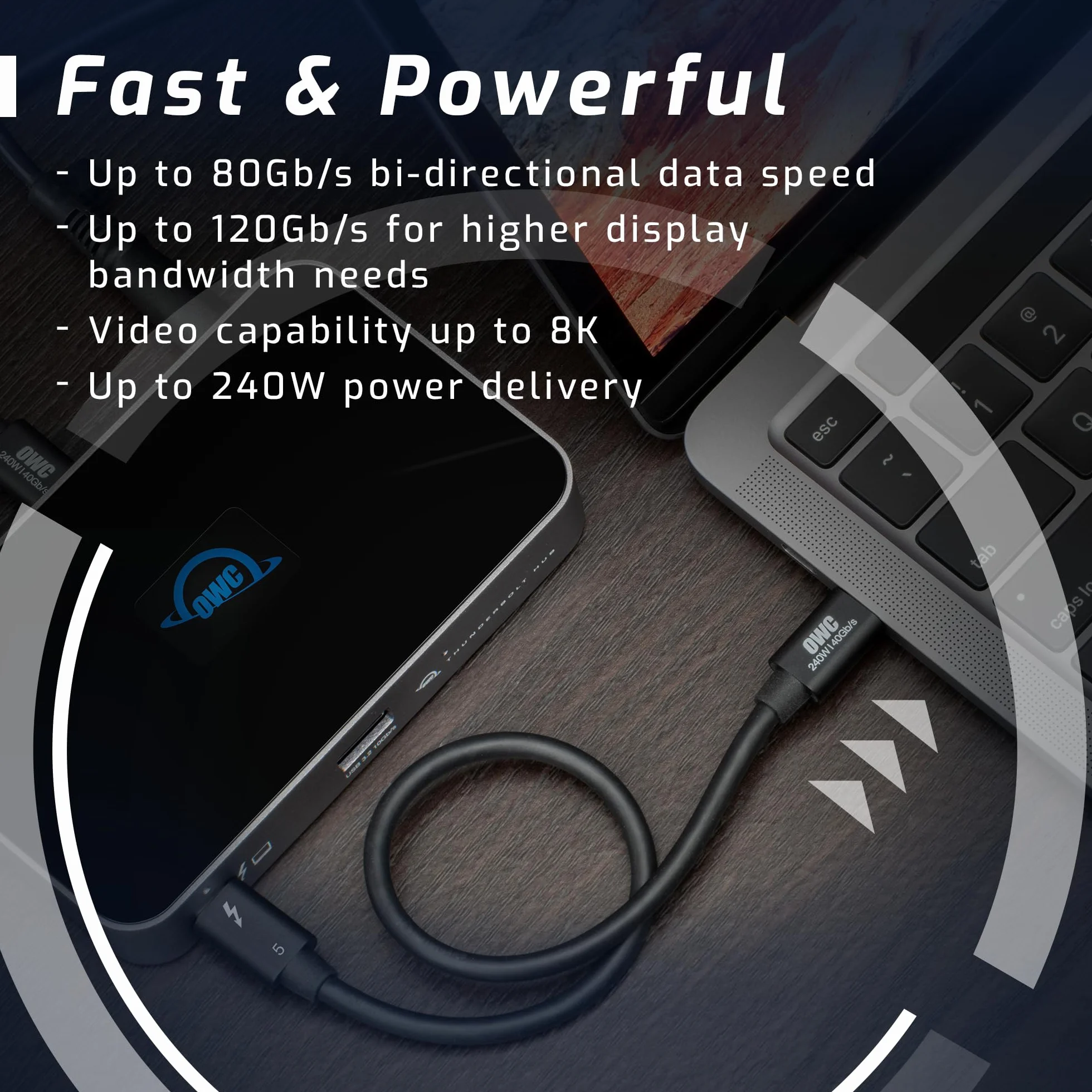 Kabel OWC Thunderbolt 5/USB-C 0,8 m