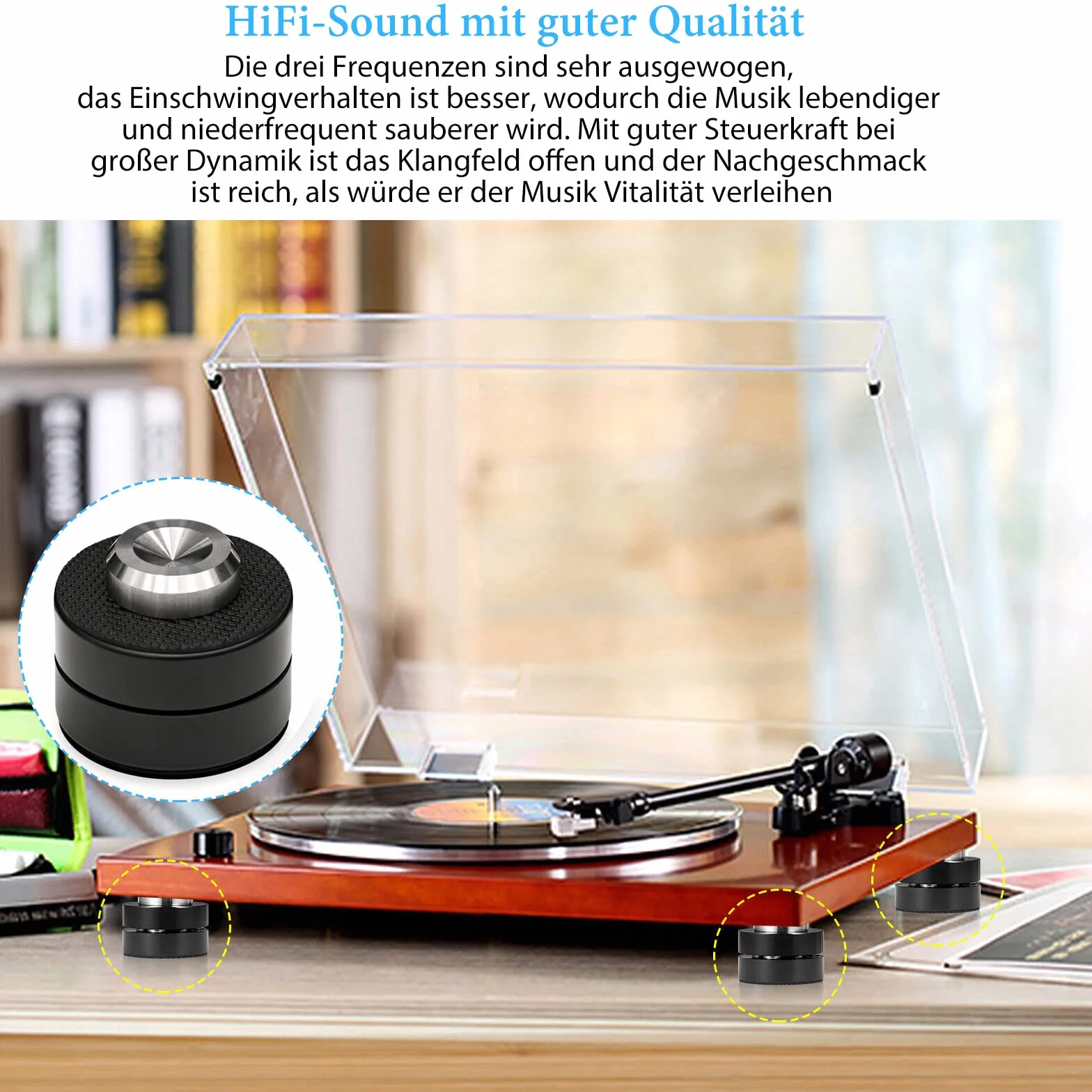Nóżki aluminiowe do głośników HiFi, amortyzatory wstrząsów 4 sztuki