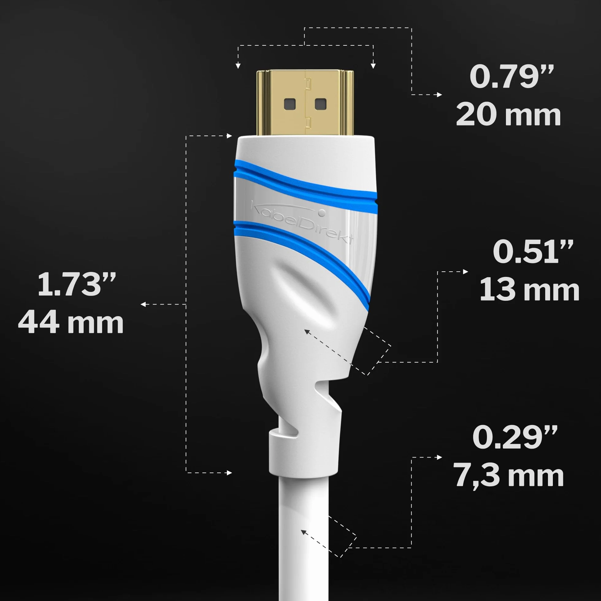 KabelDirekt – Kabel HDMI 10K i 8K, HDMI 2.1 b – 3 m, dostępne w 0,5 do 5 m – Certyfikowane, opracowane w Niemczech (Ultra High Speed Kabel do PC/PS5/Xbox, monitora i TV – biały)