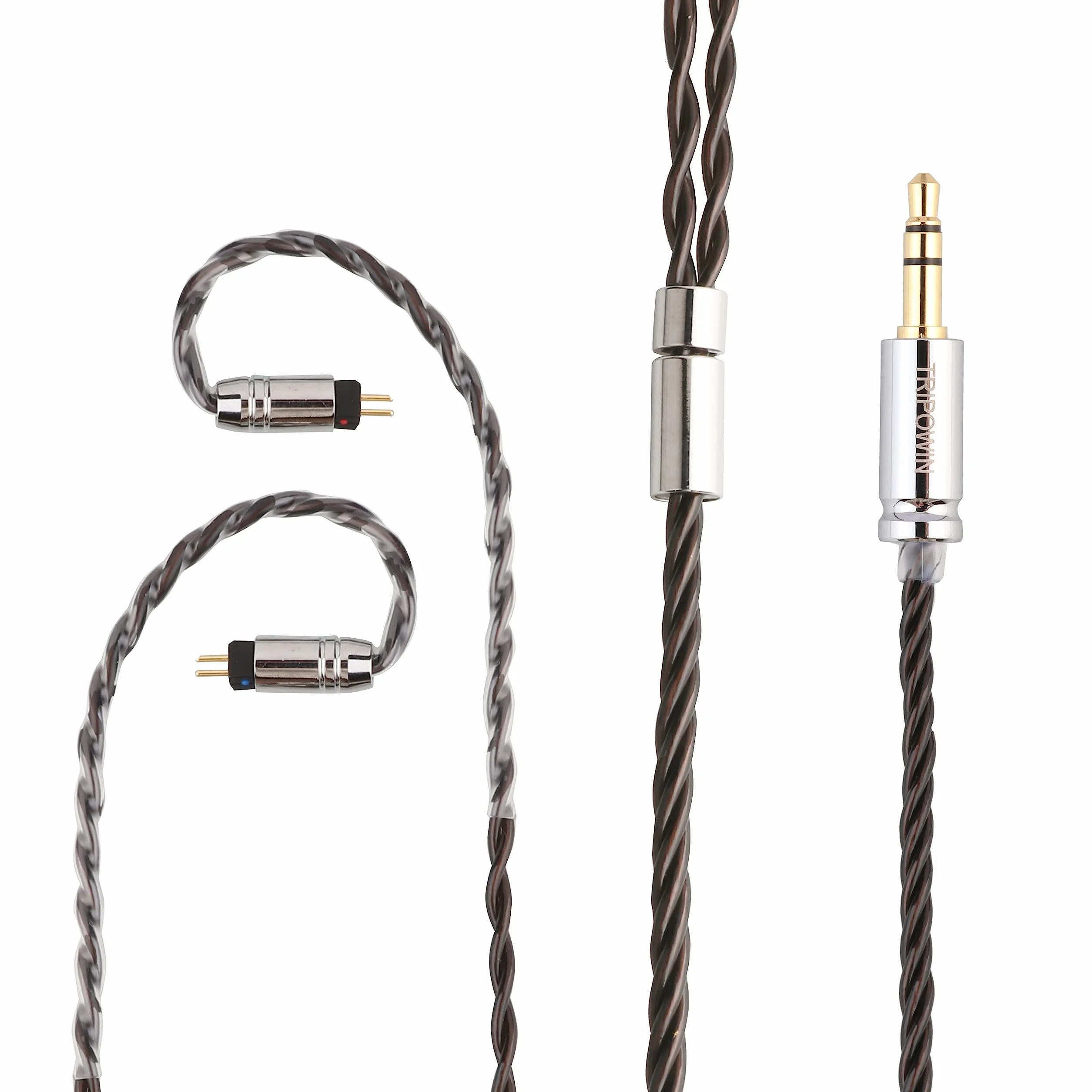 Linsoul Tripowin Mirage Kabel IEM, 30AWG OCC 4N HiFi IEM, ulepszony kabel zastępczy, z gniazdem audio 3,5 mm do monitora dousznego, audiofilskiego muzyka (2-pinowy, 0,78 mm)