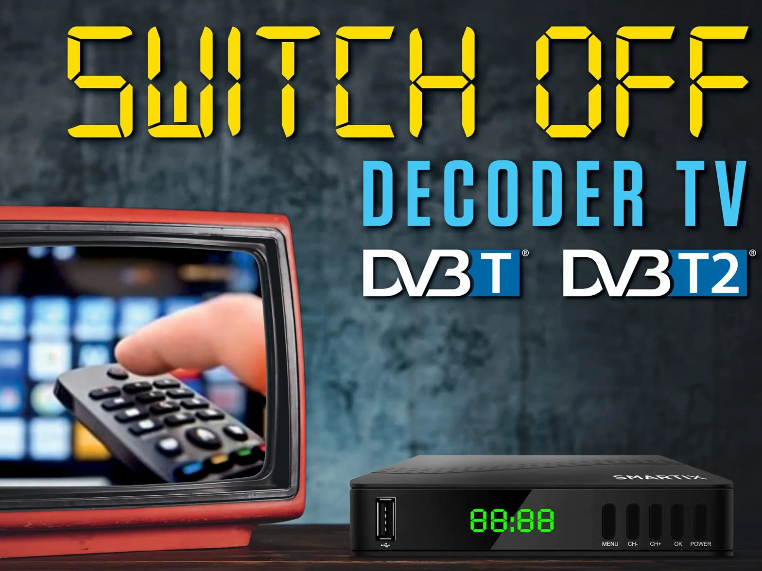 Atlantis Smartix DH17 Cyfrowy naziemny DVBT/DVBT2/HEVC mpeg2/mpeg4 H264/H265