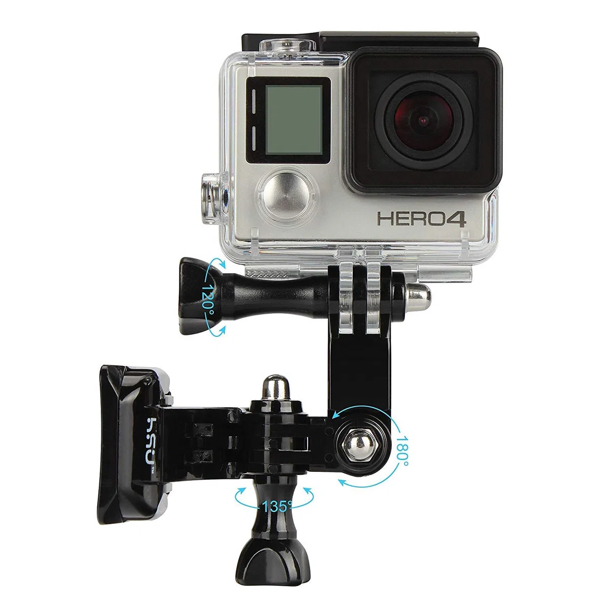 HSU Mocowanie kasku do GoPro, samoprzylepny uchwyt na kask z 3M do Hero 12/11/10/9/8/7/6/5/4/3 i innych kamer sportowych