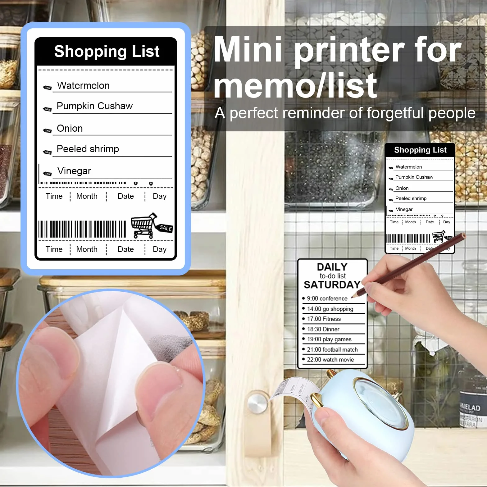 GuKKK Mini drukarka, mobilna drukarka fotograficzna, przenośna, mini drukarka fotograficzna z siedmioma kolorami LED, bezprzewodowa drukarka fotograficzna, drukarka termiczna do smartfonów, drukarka