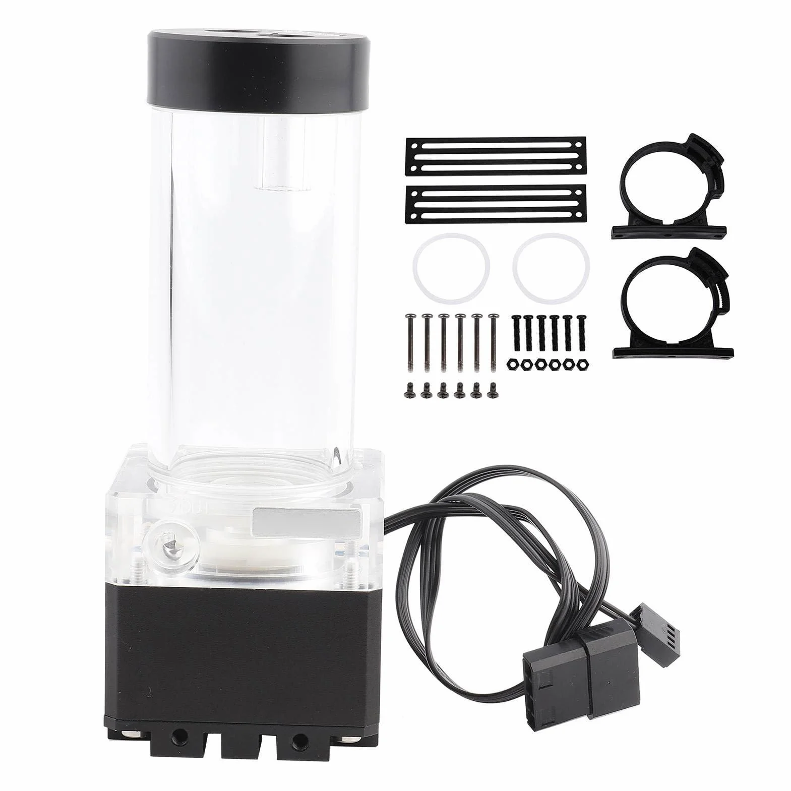 Cosiki Pompa PC o Wydajności 650 L/h i Szybkim Rozpraszaniu Ciepła Głowica Pompy o średnicy 3,5 Metra do Chłodzenia wodą Komputera (17cm)