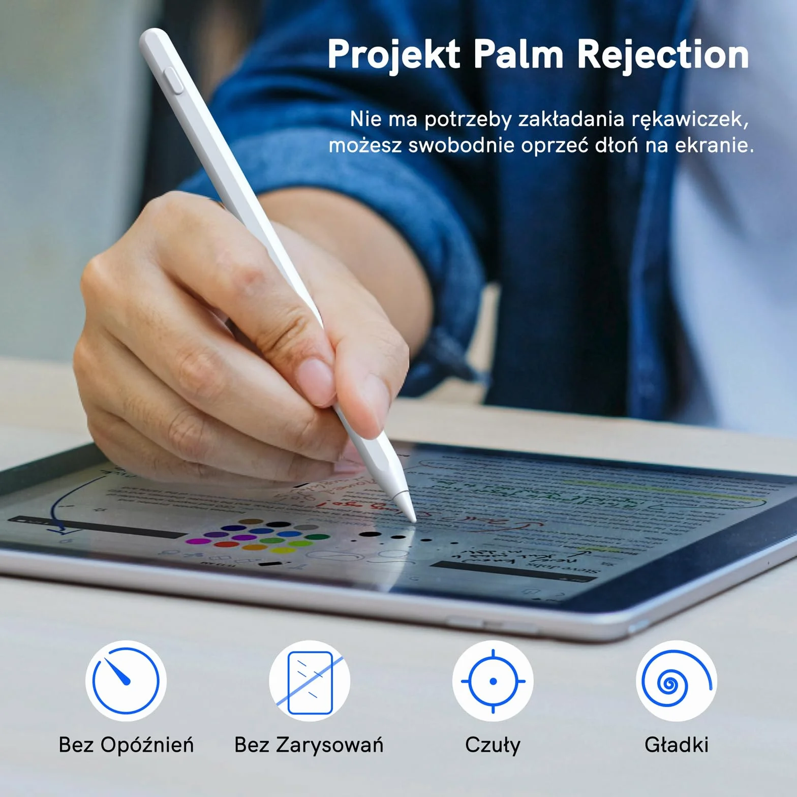 Zspeed Rysiki do iPad, Apple pencil z bezprzewodowe ładowanie I czułością na pochylenie, odrzucanie dłoni, Stylus kompatybilny ze iPad Pro 12.9 3/4/5/6, iPad Pro 11 1/2/3/4, iPad10/9/8/7/6, Mini/Air