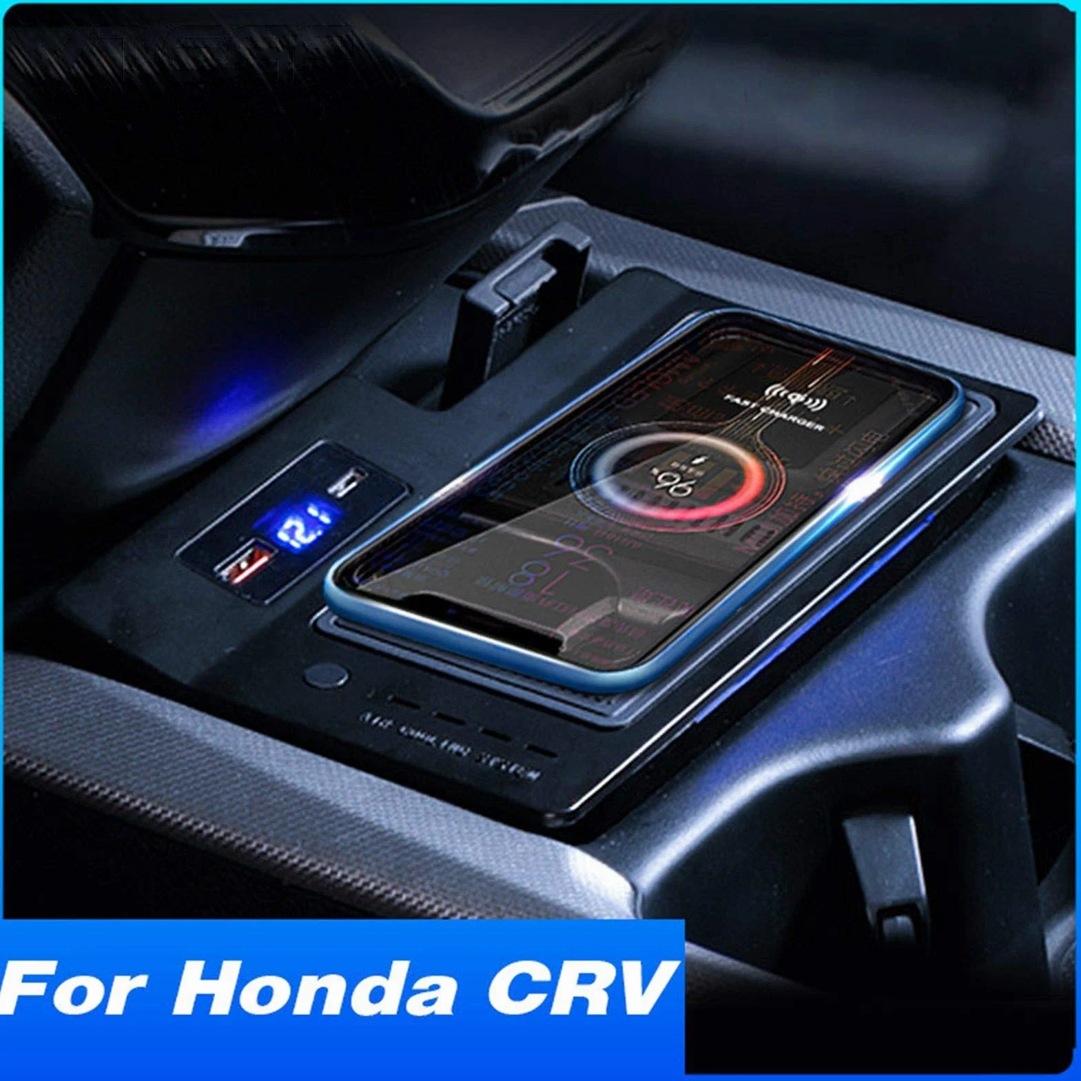 Ładowarka bezprzewodowa QI do samochodu CRV Akcesoria CR-V 2020-2017 Modyfikacja wnętrza 15 W Szybka płytka ładująca telefon Kierownica po lewej stronie Panel ładowania samochodu Uchwyt na tel