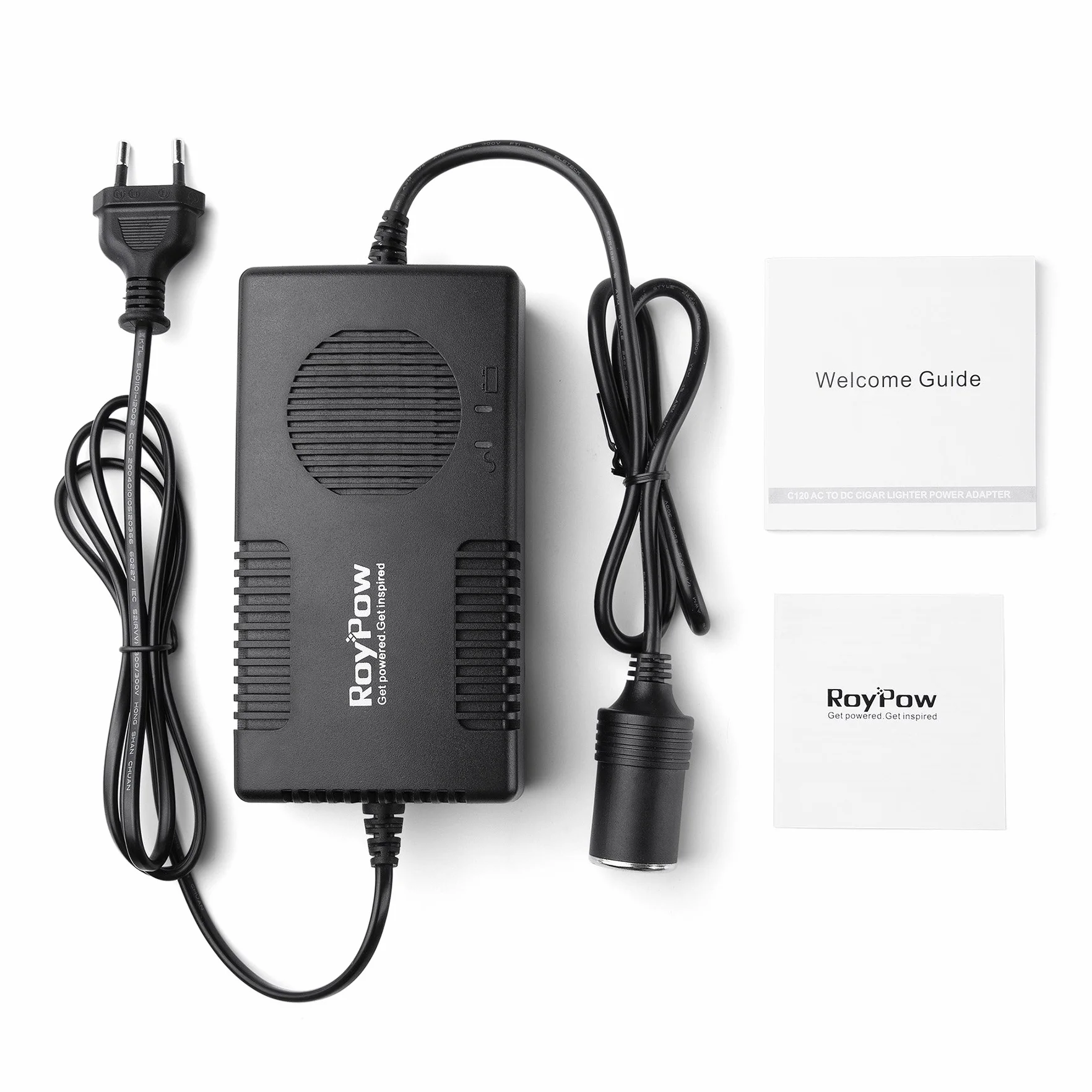 RoyPow 120 W (maks. 150 W) Zasilacz zasilania AC na DC 220 V/230 V/240 V do 12 V do gniazda zapalniczki samochodowej 12 V/10 A DC zasilacz transformatora konwertera