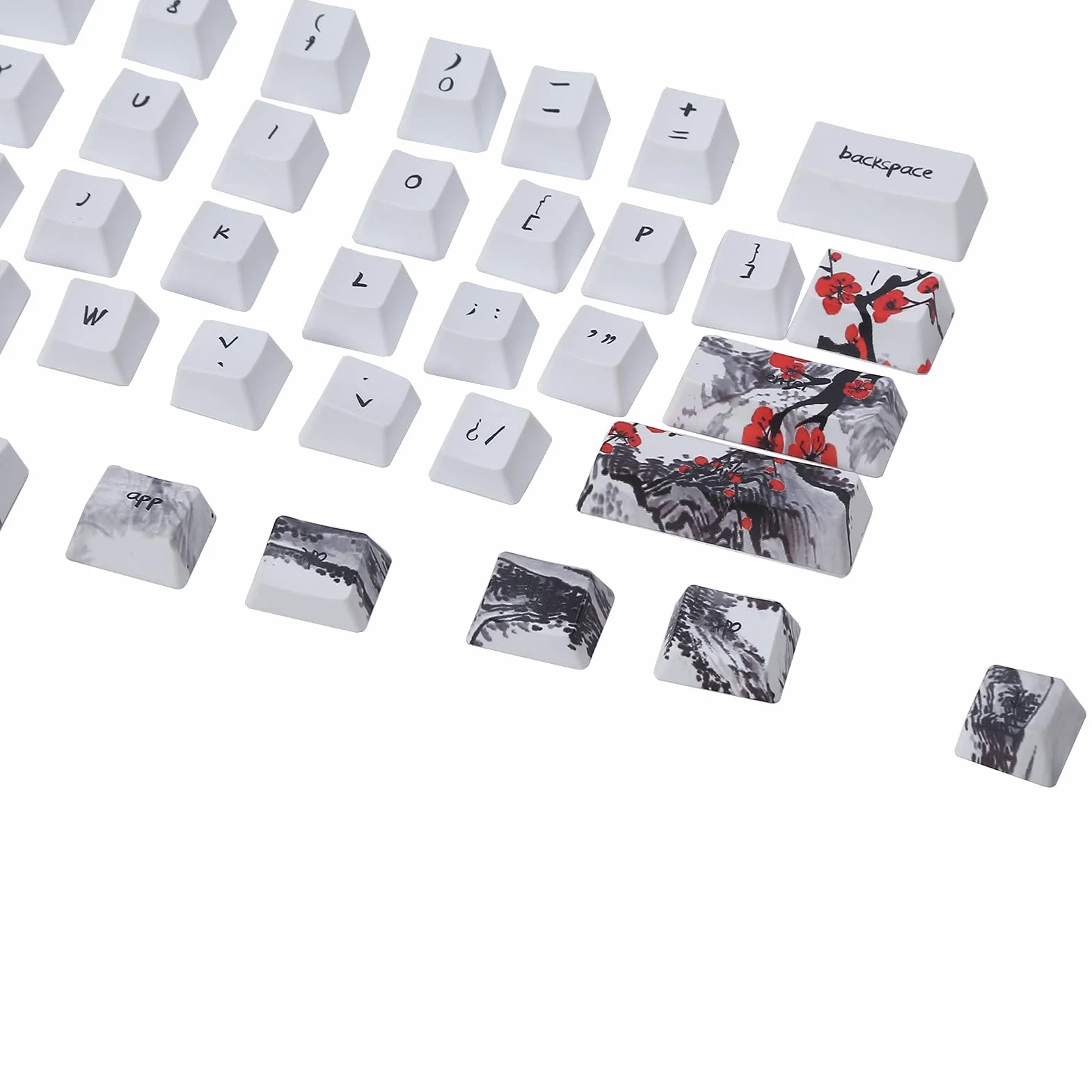 PBT Plum Blossom Keycap, Wangjiang Plum Blossom Keycap w stylu chińskim do klawiatur optycznych do klawiatur mechanicznych