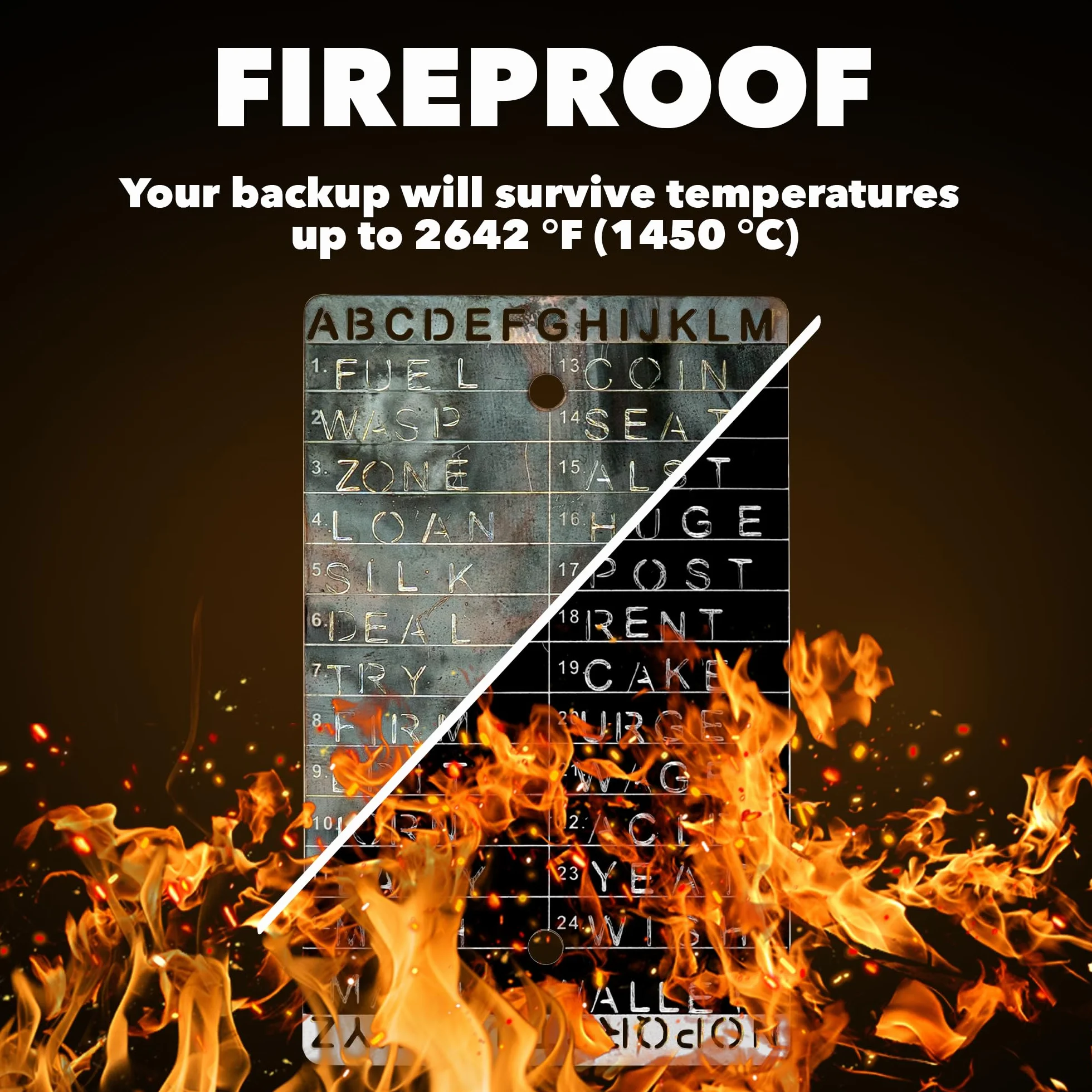 Stalowy portfel zapasowy Crypto Seed Bank z grawerunkiem do przechowywania nasion bitcoin - Cold Wallet Backup