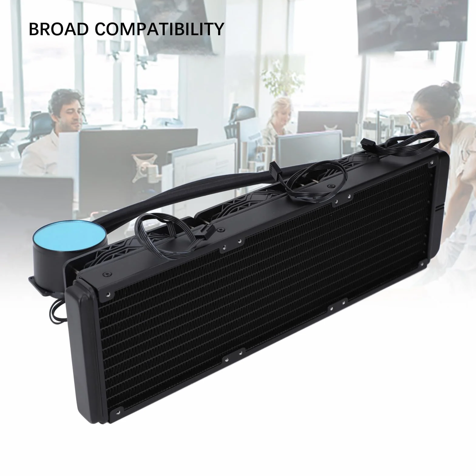 Płynna Chłodnica Procesora, Konfiguracja z Trzema Wentylatorami 360 Mm, Oświetlenie ARGB, Sterowanie PWM, Miedziana Płyta Chłodząca, Kompatybilna z LGA 1700 1200 2066, AM5 AM4 AM3+