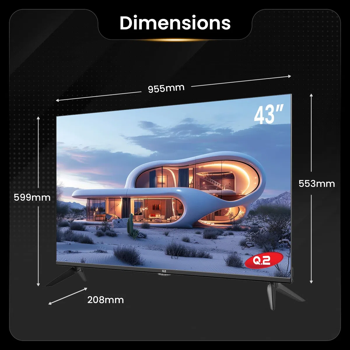 Q.2 Telewizor 43" 4K UHD 3840 x 2160