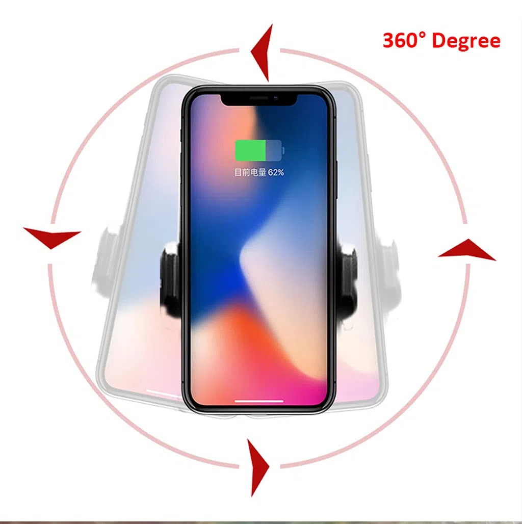 SHIFENG Samochodowy uchwyt do bezprzewodowego ładowania telefonu kompatybilny z Smart 453 Fortwo Forfour 2015-2021 360 regulowane akcesoria do montażu obrotowego