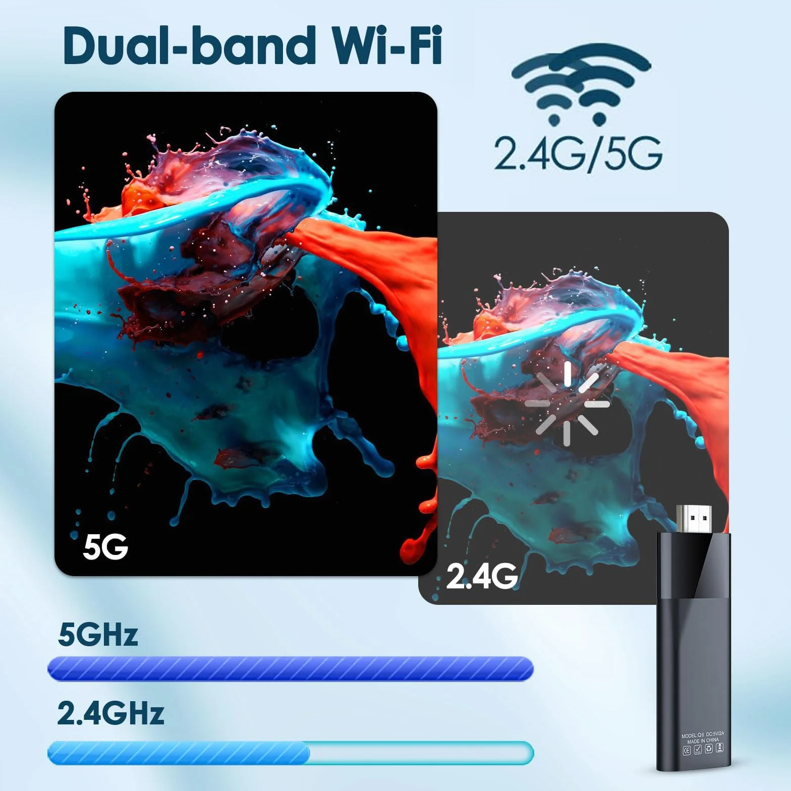 Android TV Stick 4K DDR4, 2 GB RAM, 16 GB ROM, H313, czterordzeniowy, 64-bitowy, WiFi5, Dual 2,4G/5G, WiFi, HDR10+ HD, Smart TV Stick Box (H 2+16)