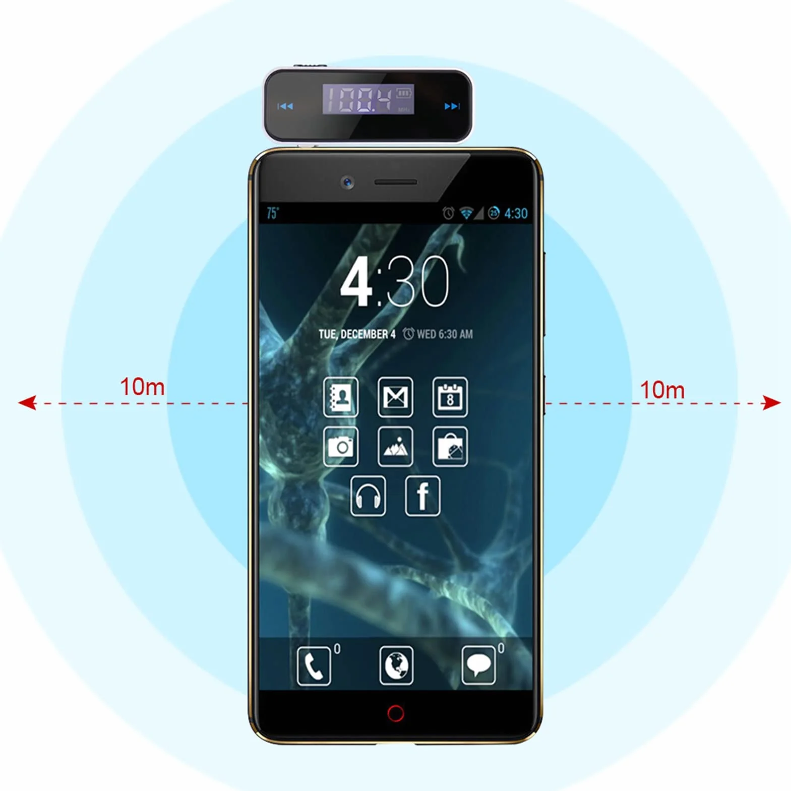 Zestaw samochodowy z nadajnikiem FM i adapterem audio, bezprzewodowy nadajnik radia samochodowego, wbudowany port AUX 3,5 mm do smartfonów samochodowych 6s 5 SE, odtwarzaczy MP3 MP4