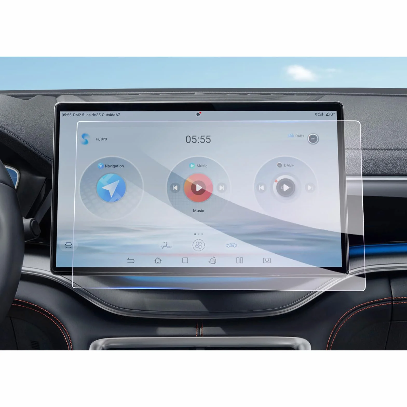 BYD Kompatybilna uszczelka GAFAT U DM-i EV 2024-2026 15,6 cala osłona ekranu nawigacyjnego, szkło hartowane do ekranu dotykowego U DMi, 9H odporne na zarysowania