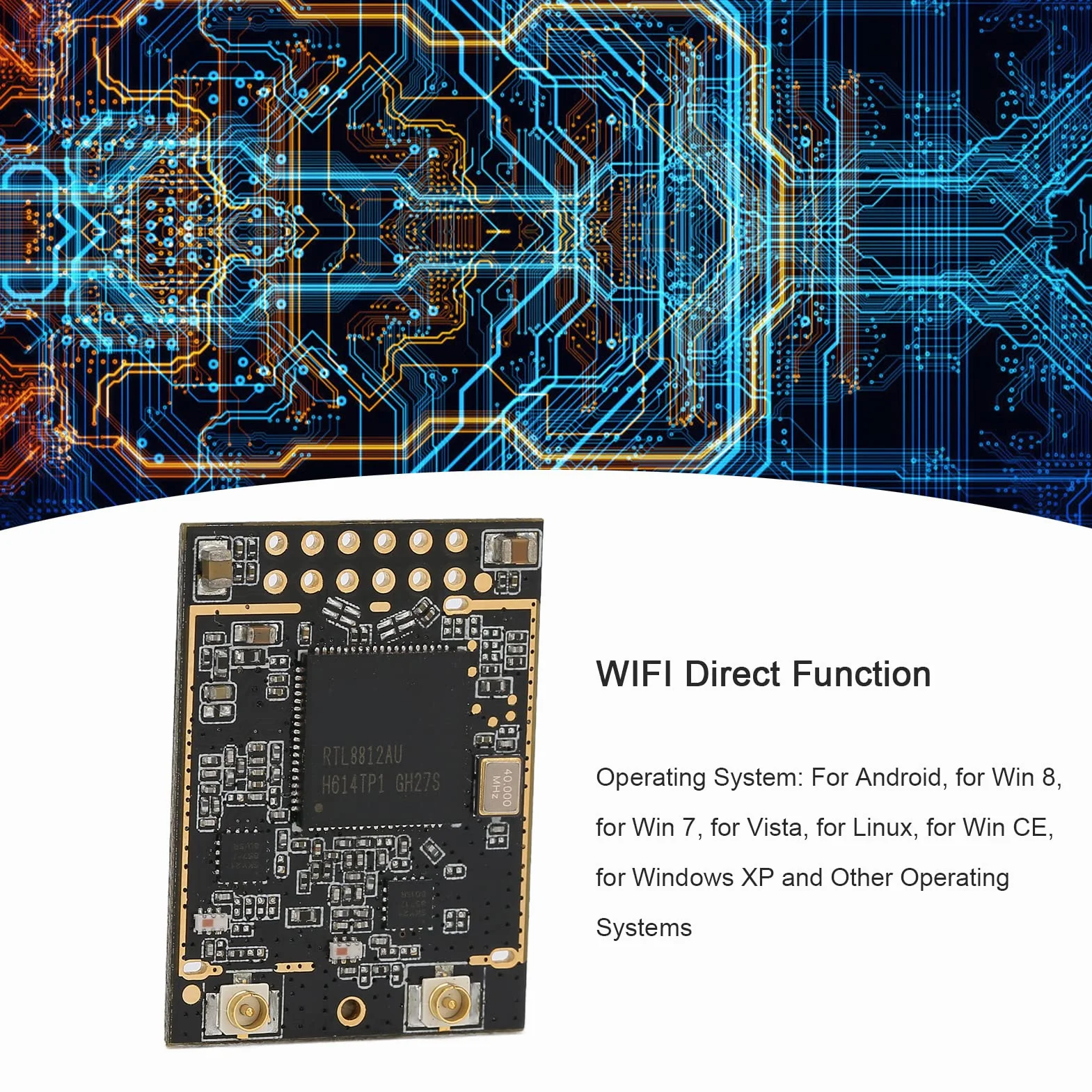 Moduł Wi-Fi W21 1200M 802.11AC, Dwuzakresowy moduł Wi-Fi RTl8812AU.