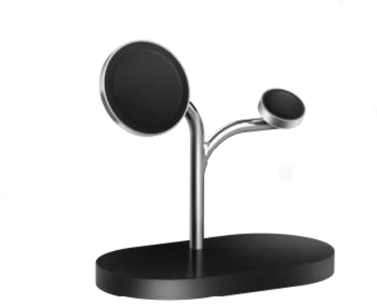 Ładowarka indukcyjna Samsung S25, magnetyczna 15 W, jednoczesne ładowanie: Smartfon, Watch, Buds (ładowarka 45 W łącznie). Stacja ładująca 3 w 1, stabilne wyrównywanie magnetyczne, kompaktowa