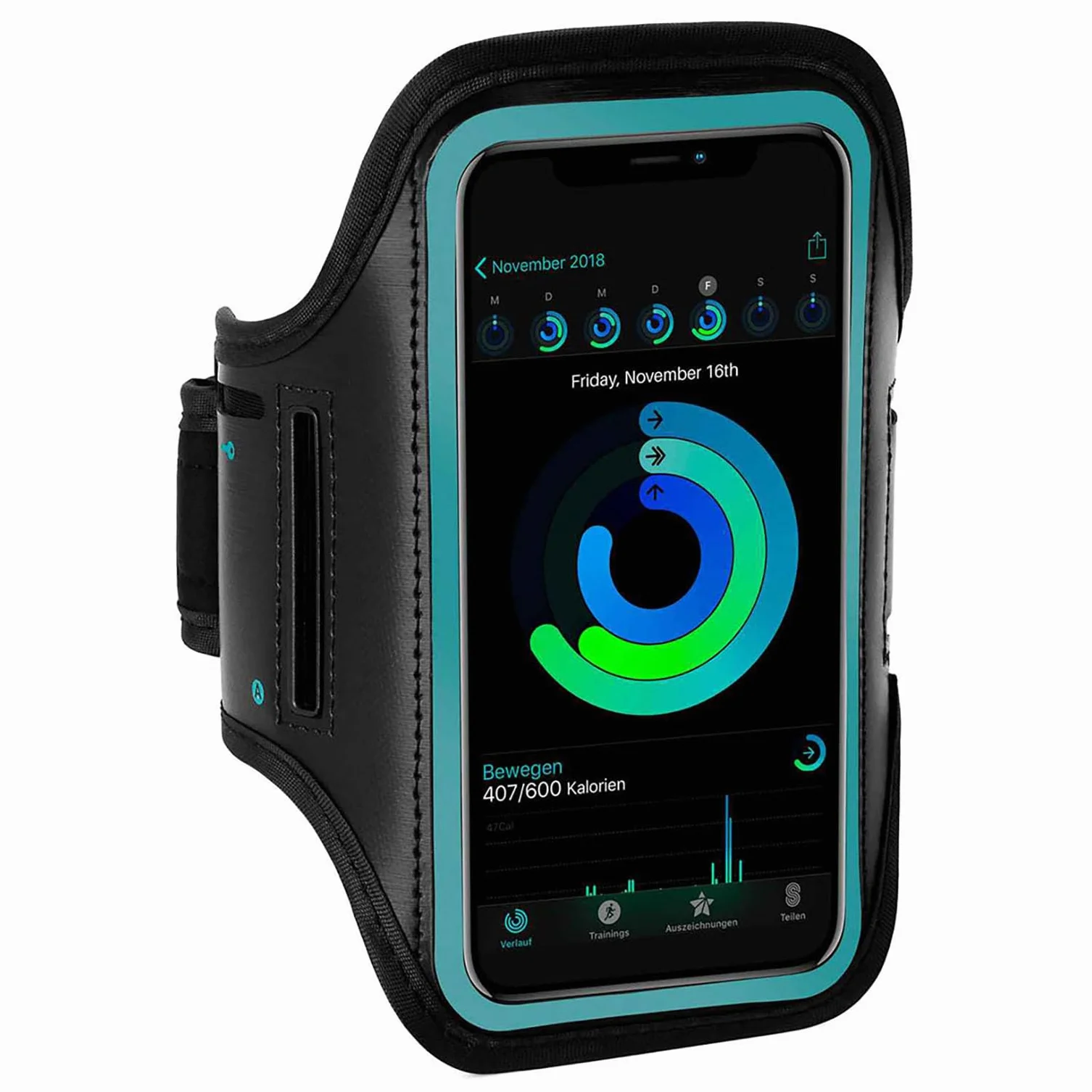 ONEFLOW Sportowa bransoletka na telefon komórkowy kompatybilna z Samsung Galaxy S24, torba na ramię, do fitnessu, sportowa, do biegania, etui na telefon komórkowy, niebieska