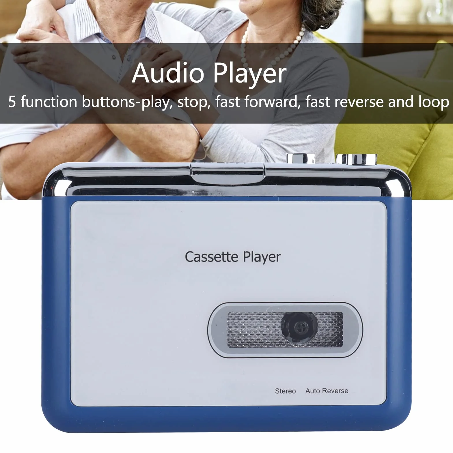 Odtwarzacz kasetowy Bluetooth, wyjście do głośnika, samochodowy odtwarzacz kasetowy, przenośny cyfrowy rejestrator kasetowy