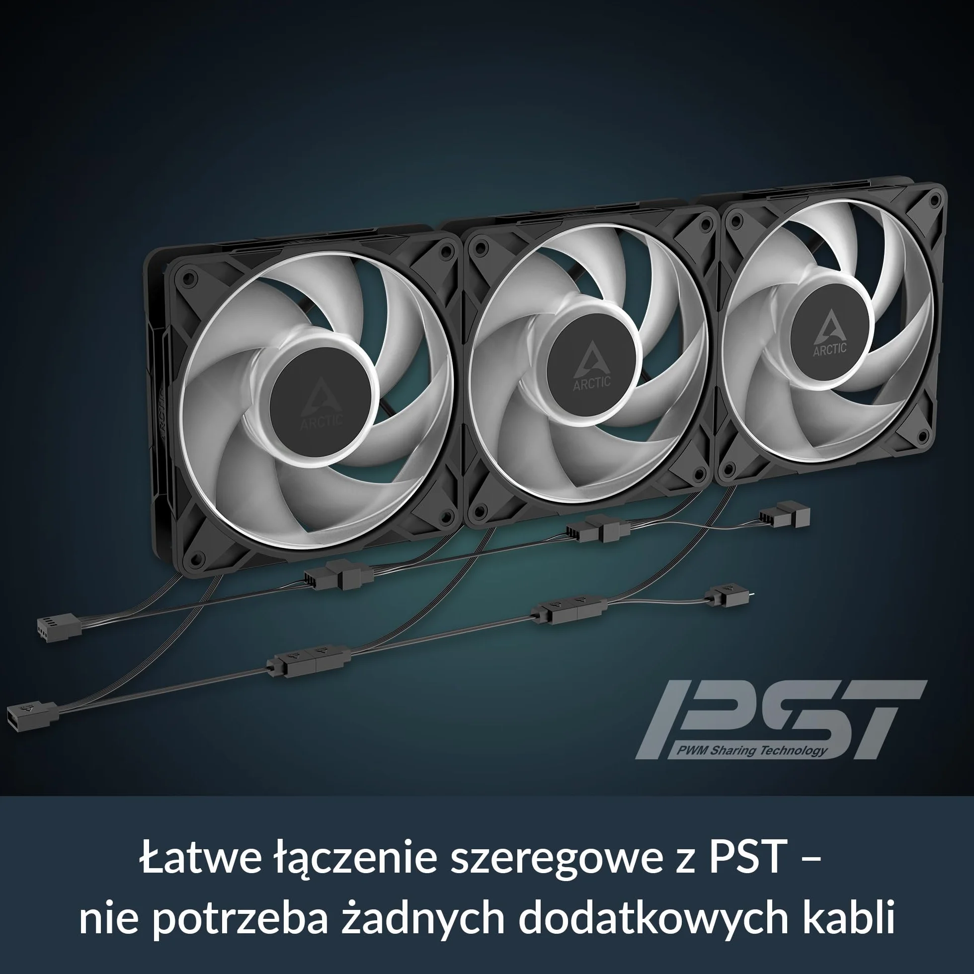 ARCTIC P12 Pro A-RGB 3 Sztuki Wentylator PWM 120 mm 600-3000 rpm 5V Cyfrowy RGB Czarny