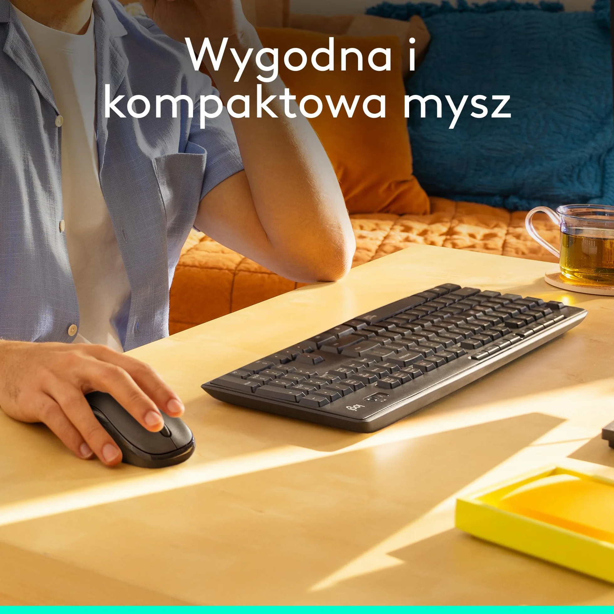 Logitech MK295 Silent, zestaw myszy i klawiatury bezprzewodowej, SilentTouch, QWERTY US Intl - Szary