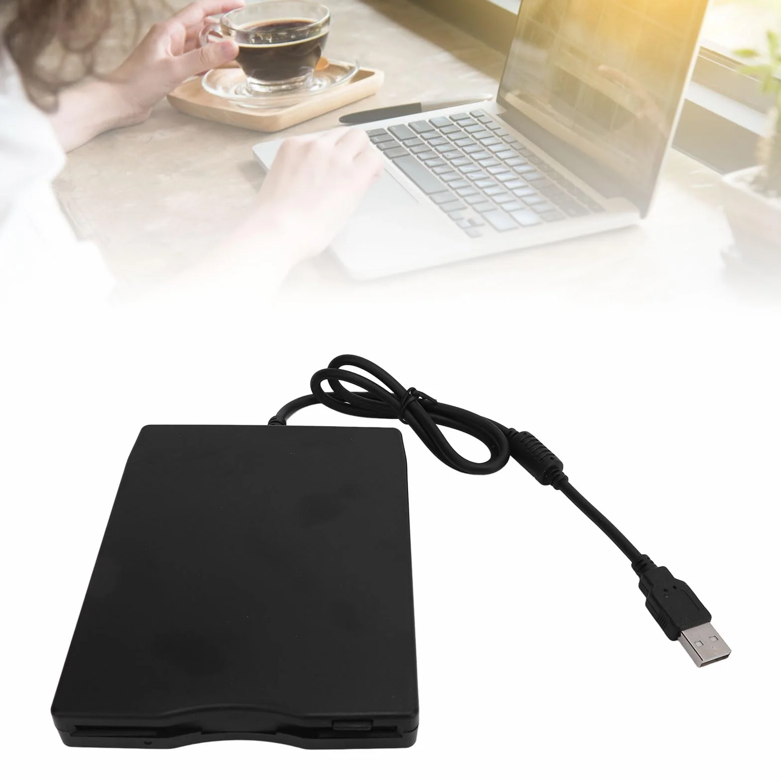 Czytnik Dyskietek USB, 3,5-calowy Zewnętrzny Cichy Napęd Dyskietek, Przenośny Napęd Dyskietek FDD do Laptopa PC