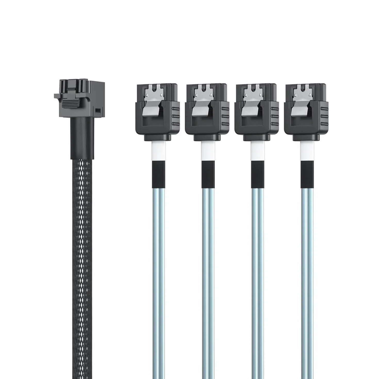 ipolex SFF-8643 do SATA Kabel, kabel SFF-8643 Host do 4x SATA Target kompatybilny z kontrolerem Raid, dysk twardy, 1 metr (3.6ft)