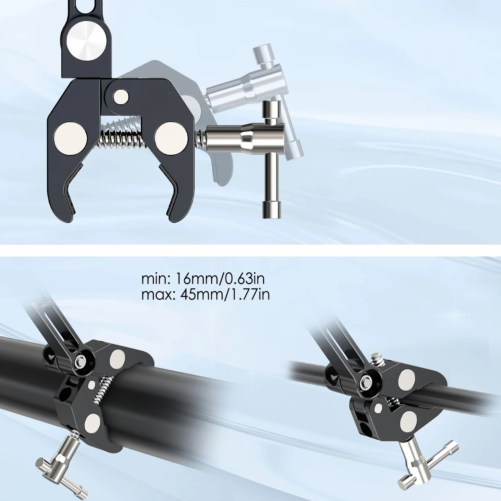 Uchwyt na tablet do roweru spinningowego, aluminiowy zacisk do montażu na tablecie stacjonarnym na bieżni rowerowej, wózek wewnętrzny peleton eliptyczny, kompatybilny z tabletem 10.2-33.0 cm iPad Pro