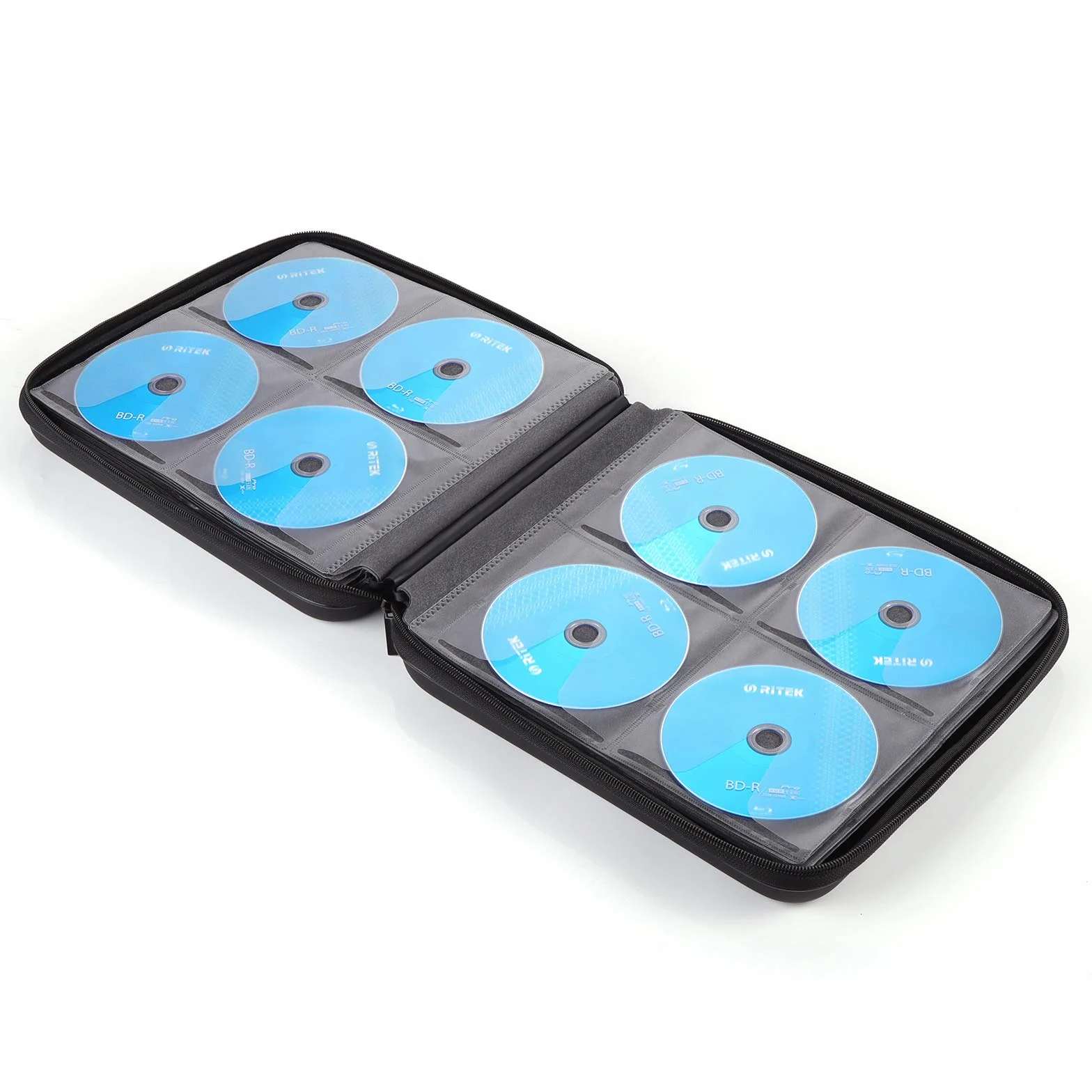 Range CD, 192 pojemności EVA Blue-Ray EVA pudełko na DVD ochronny organizer do przechowywania dysku twardego do podróży samochodem (192 pojemności, czarny192)