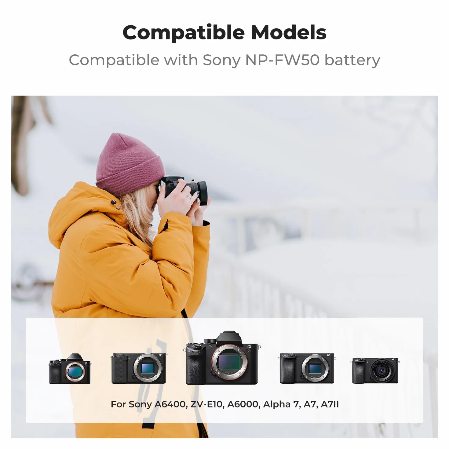 K&F CONCEPT NP-FW50 3-gniazdowa ładowarka z wyświetlaczem LED, Micro USB i Type-C Dual Port, kompatybilna z Sony A6000, A6400, A7, A7II, A7S2, A7R2, A5000, A55, RX10, NEX-3/5/7 USB Cable Battery