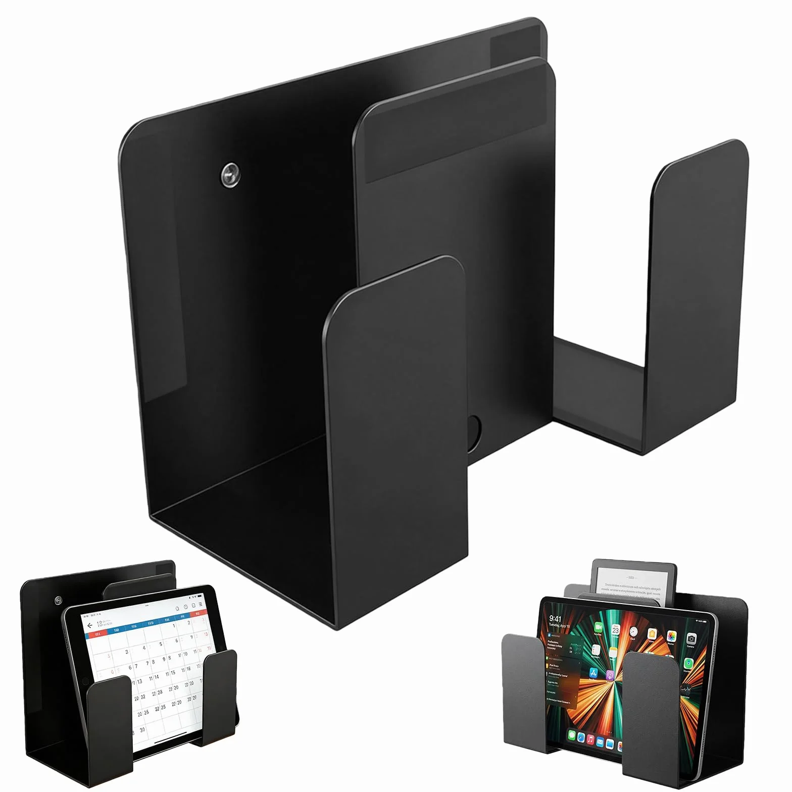 Metalowy uchwyt ścienny na laptopa uniwersalny czarny