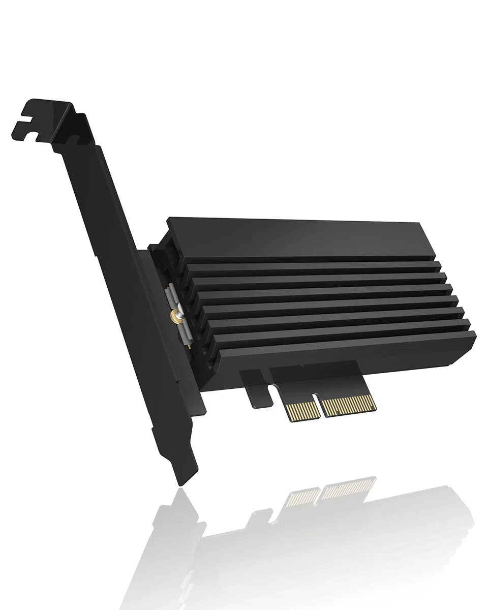 Icy Box IB-PCI214M2-HSL 60403, Adapter PCI do Dysków SSD M.2 NVMe, Czarny