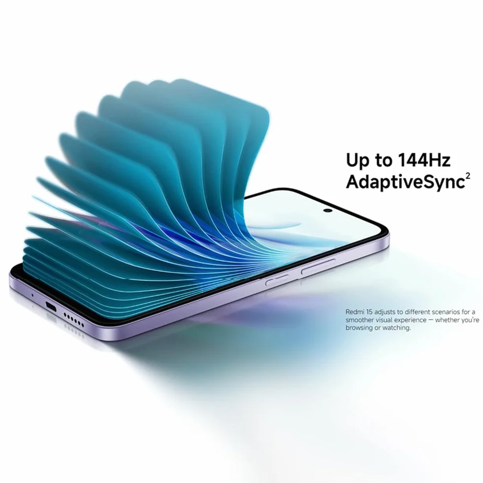 Xiaomi Redmi 15 NFC smartfon, 8 GB + 256 GB, ekran 6,9" FHD+, czarny, akumulator 7000 mAh, szybkie ładowanie 33 W, wyświetlacz 144 Hz, AdaptiveSync, podwójny system AI 50 MP, bez ładowania
