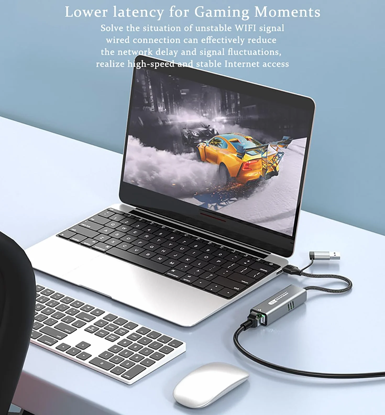 5G USB 3.2 adapter Ethernet z RTL8157, 2 w 1 USB-A/Typ-C na 5 Gbit/s karta sieciowa, konwerter RJ45 LAN do komputera, laptopa, Windows, Mac, OS, Linux (wymagany typ C > 3,2)
