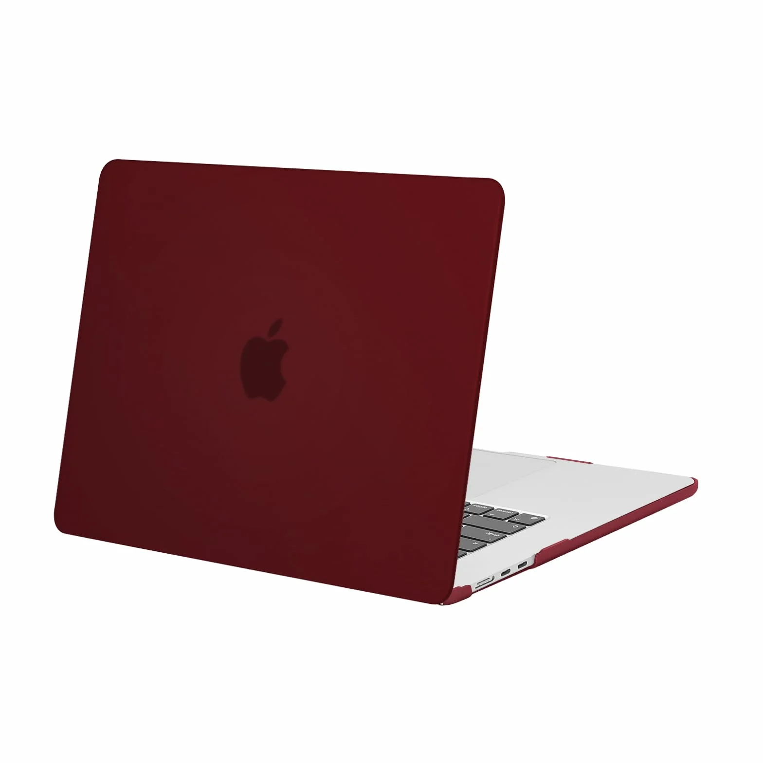 MOSISO Etui ochronne MacBook Air 15 cali 2025 2024 2023 M4 M3 M2 A3241 A3114 A2941, twarde plastikowe, bordowy